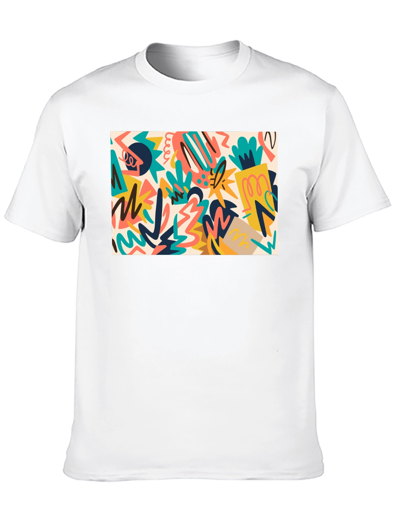 Abstract Graphic Print Black T-Shirt
