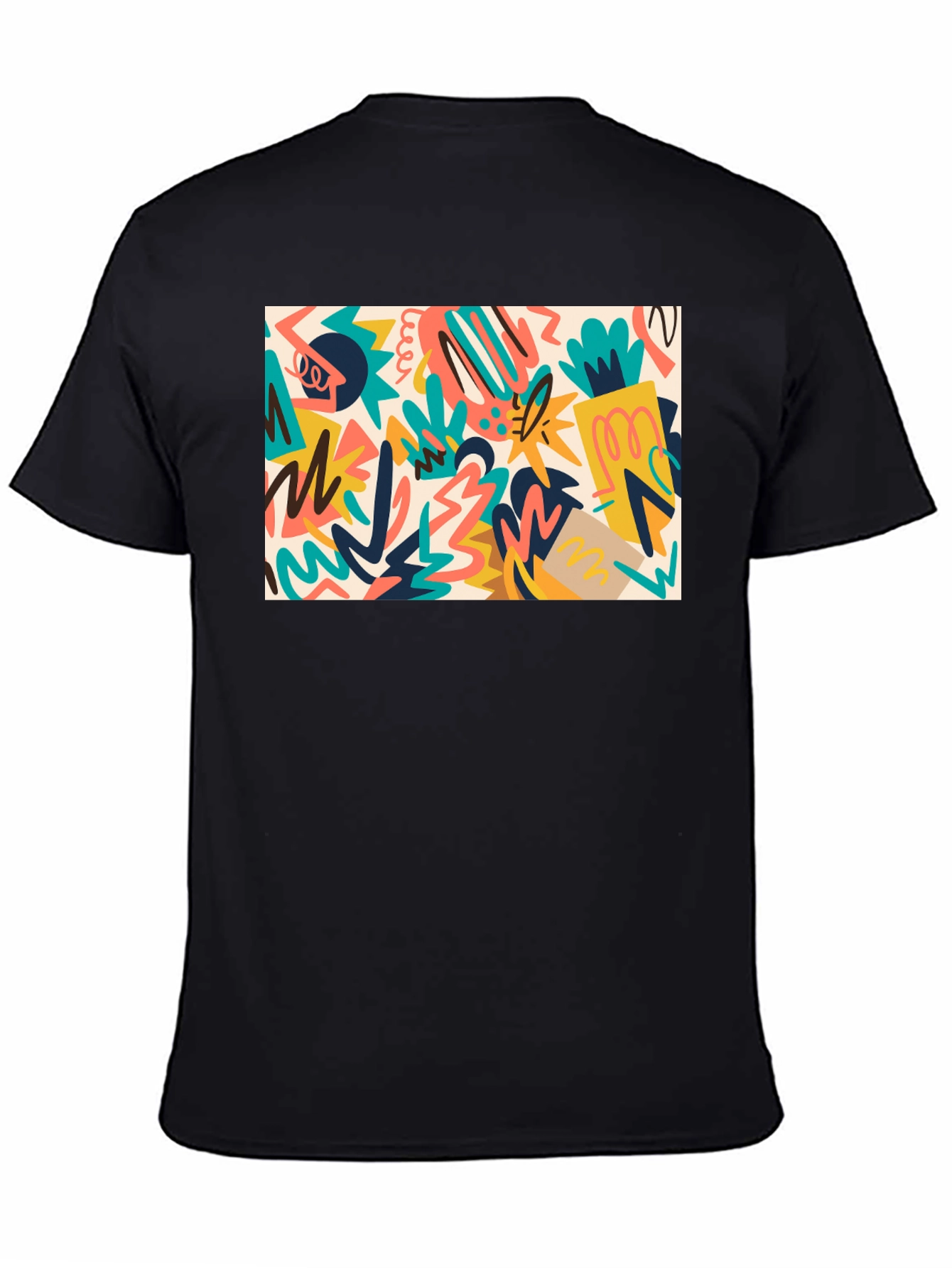 Abstract Graphic Print Black T-Shirt