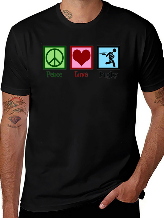 Peace Love Rugby Graphic Tee