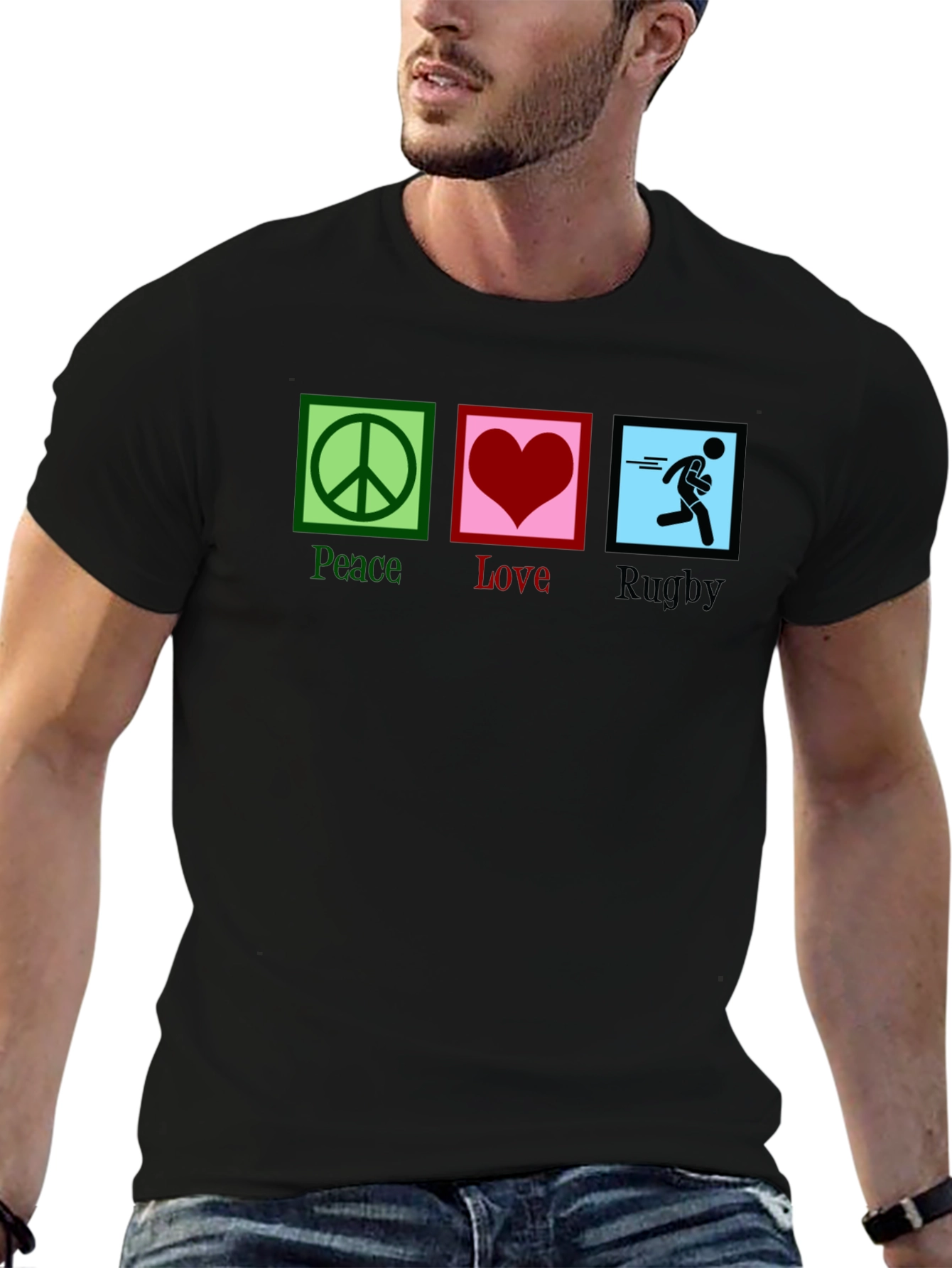 Peace Love Rugby Graphic Tee
