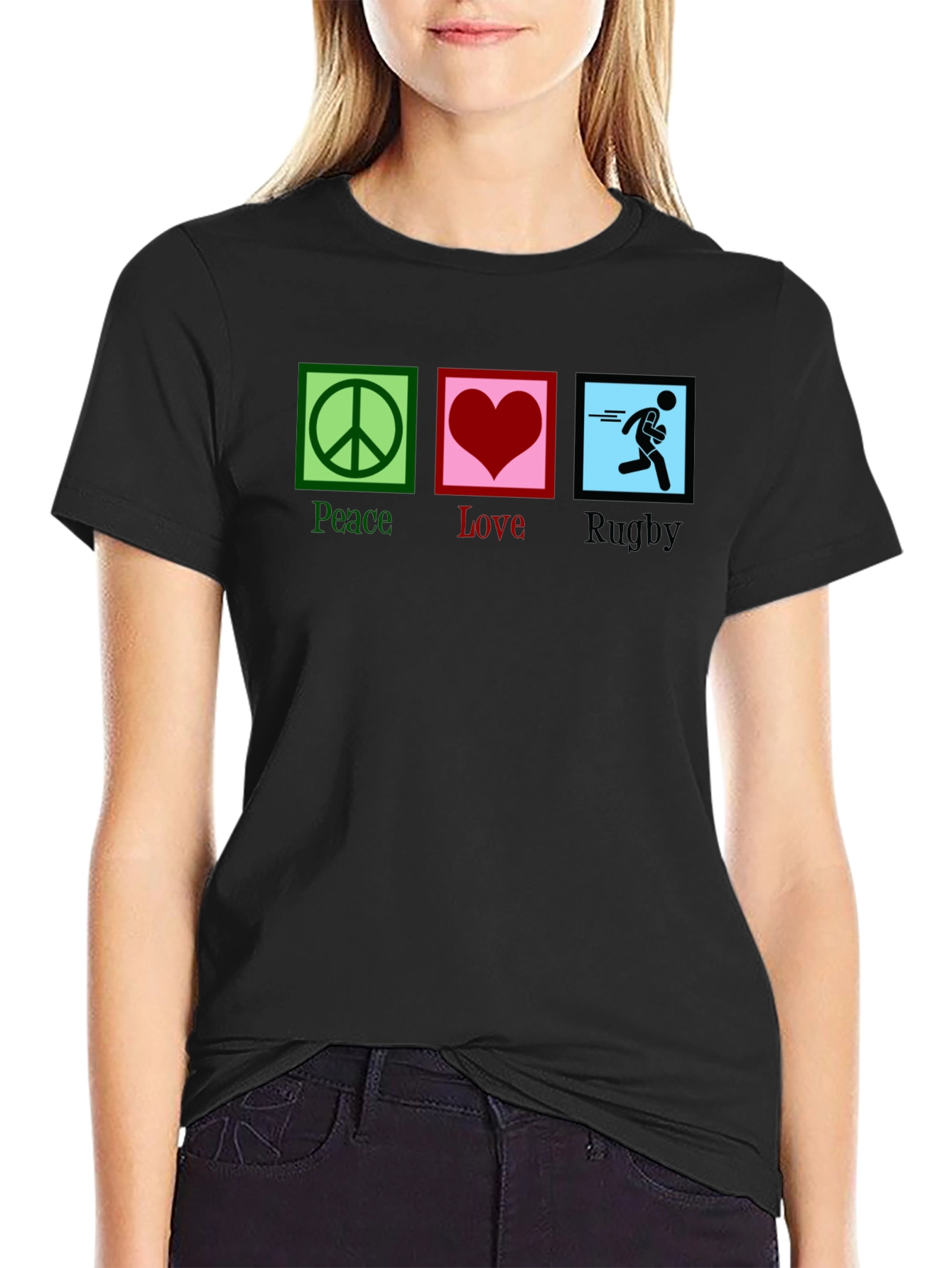 Peace Love Rugby Graphic Tee