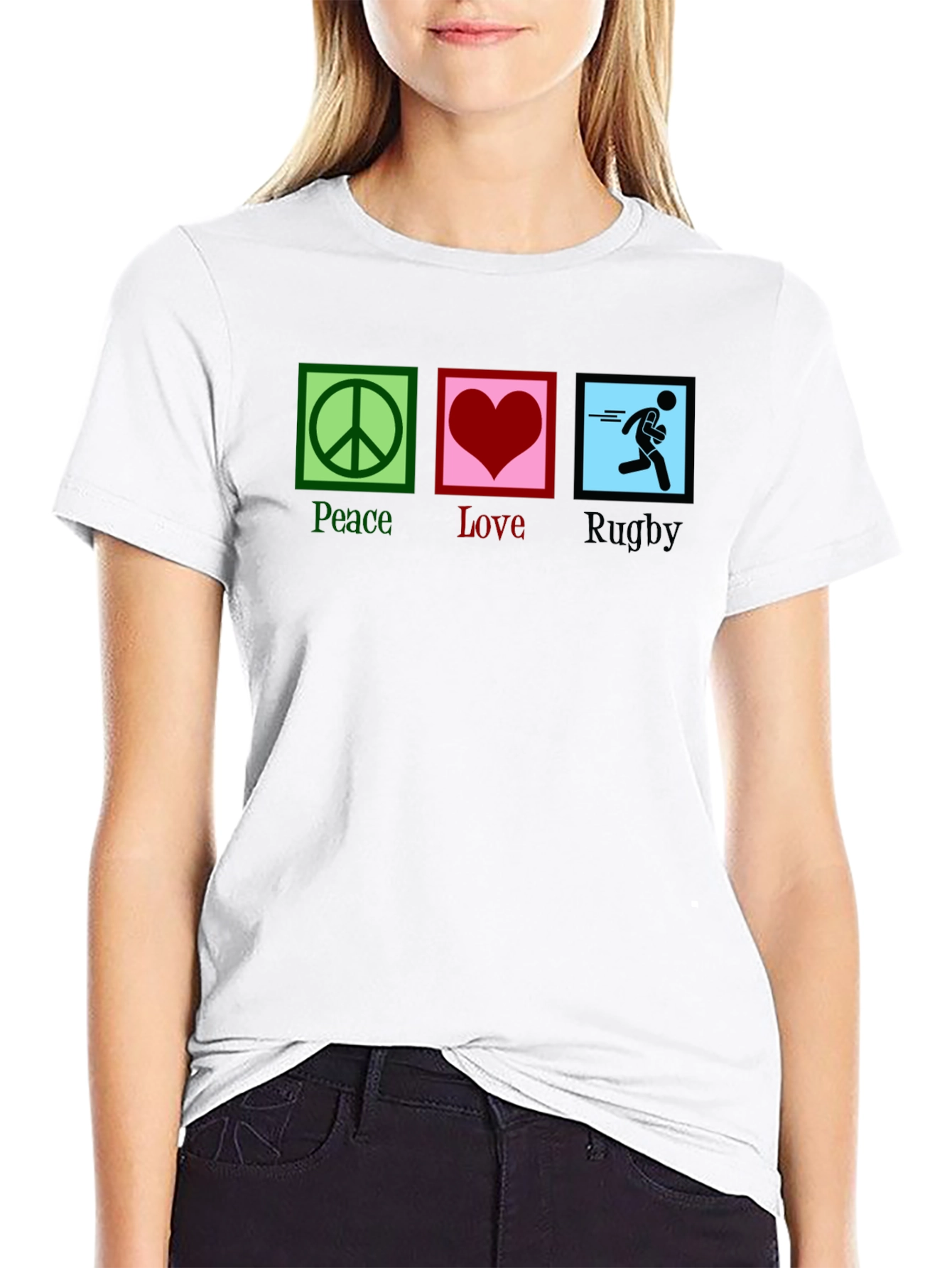 Peace Love Rugby Graphic Tee