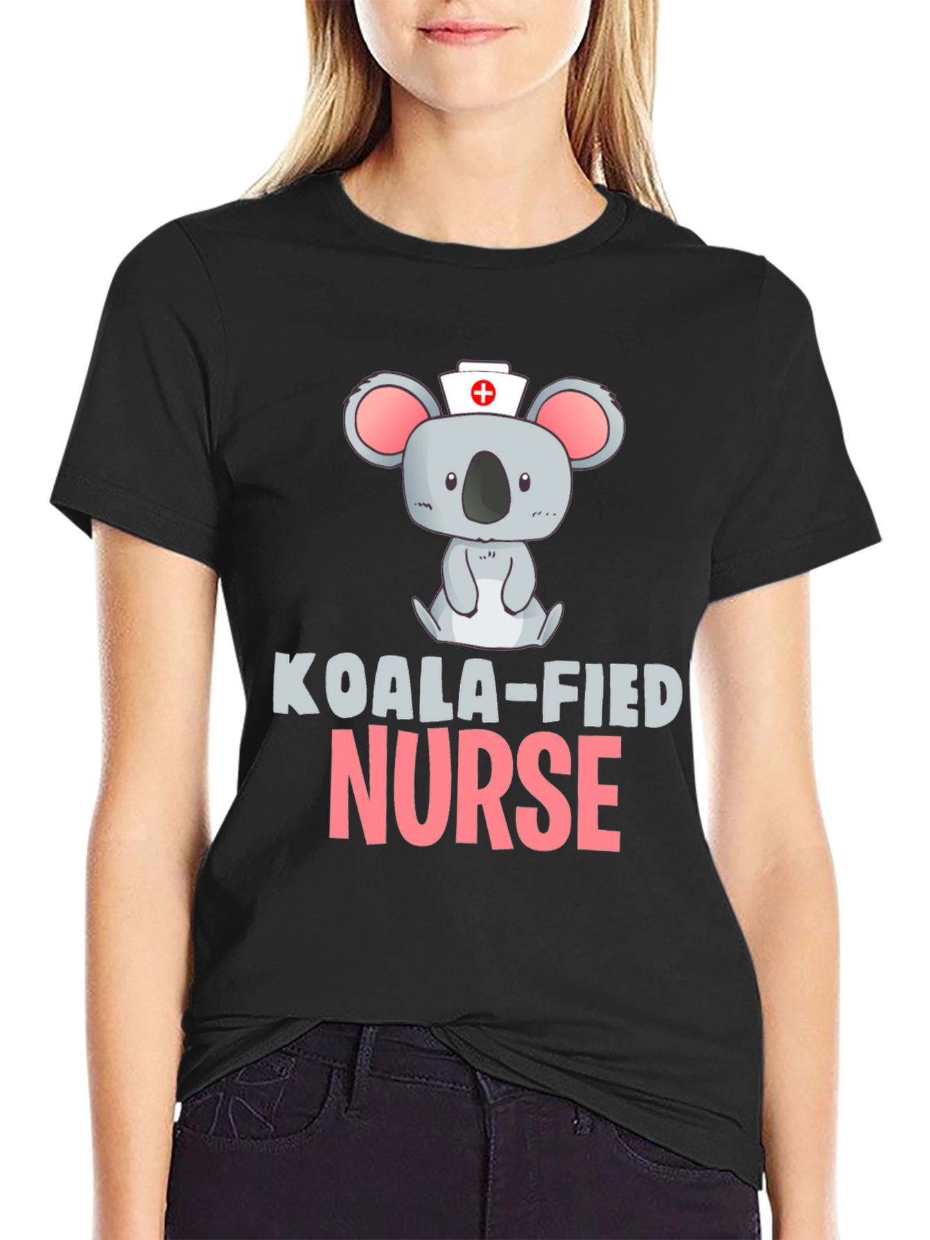 Koala-fied Nurse Black T-Shirt