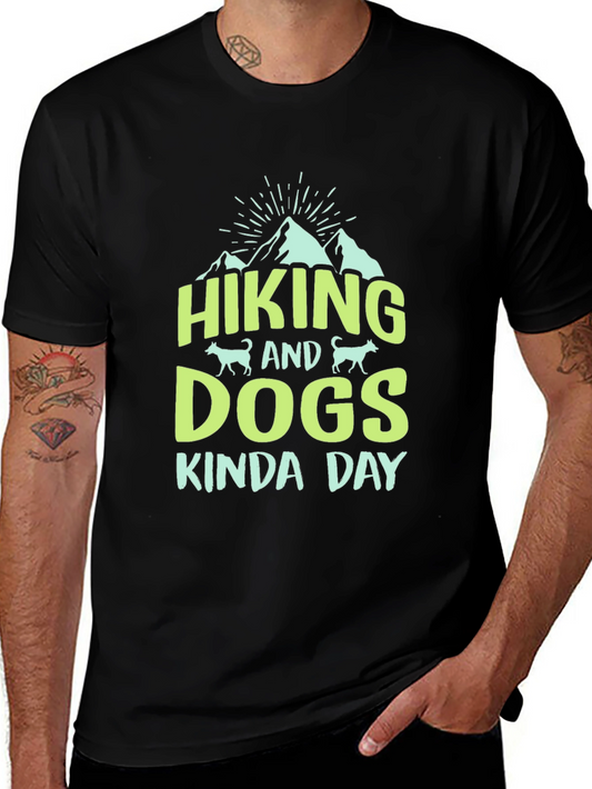 Hiking & Dogs T-Shirt: Kinda Day Black Tee