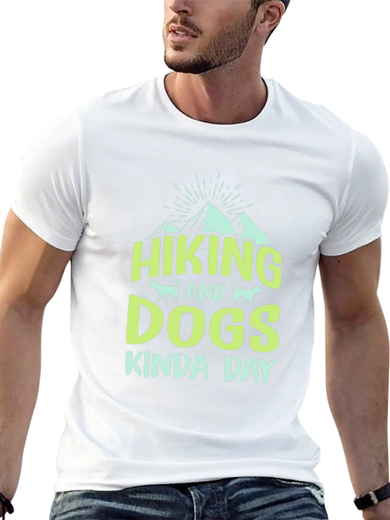 Hiking & Dogs T-Shirt: Kinda Day Black Tee