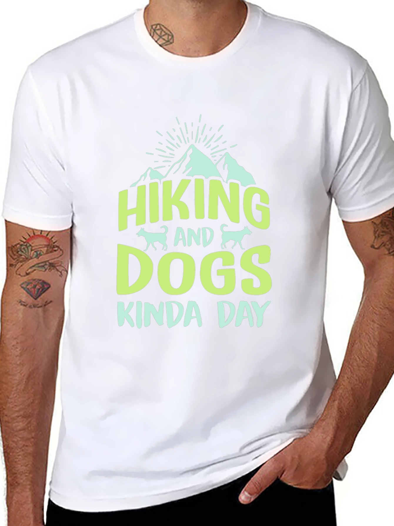 Hiking & Dogs T-Shirt: Kinda Day Black Tee
