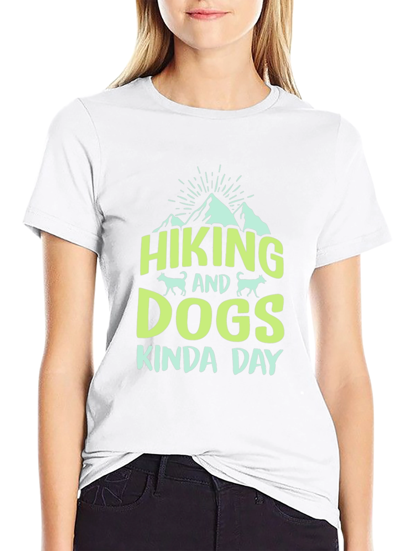 Hiking & Dogs T-Shirt: Kinda Day Black Tee