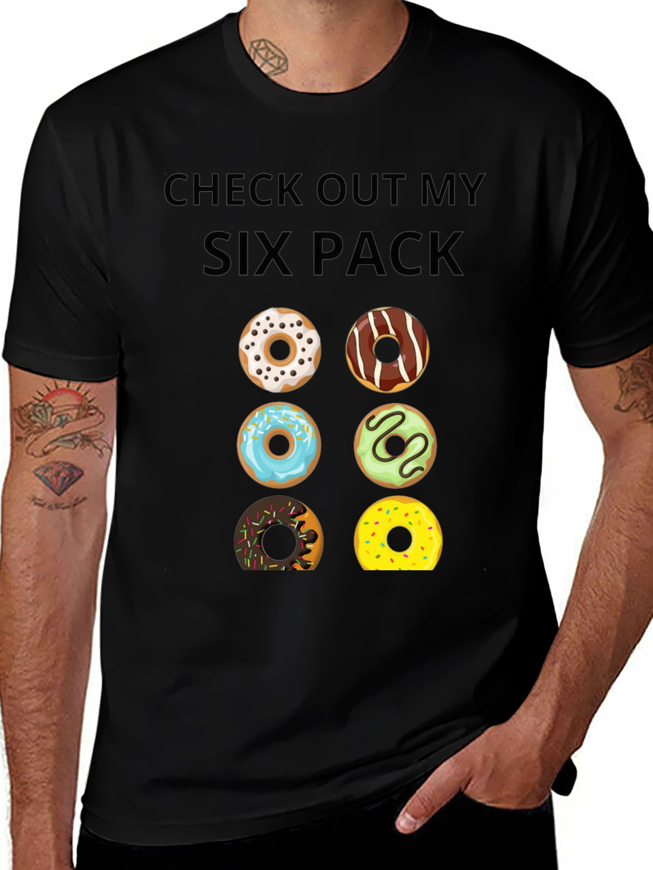 Funny Donut Six Pack T-Shirt