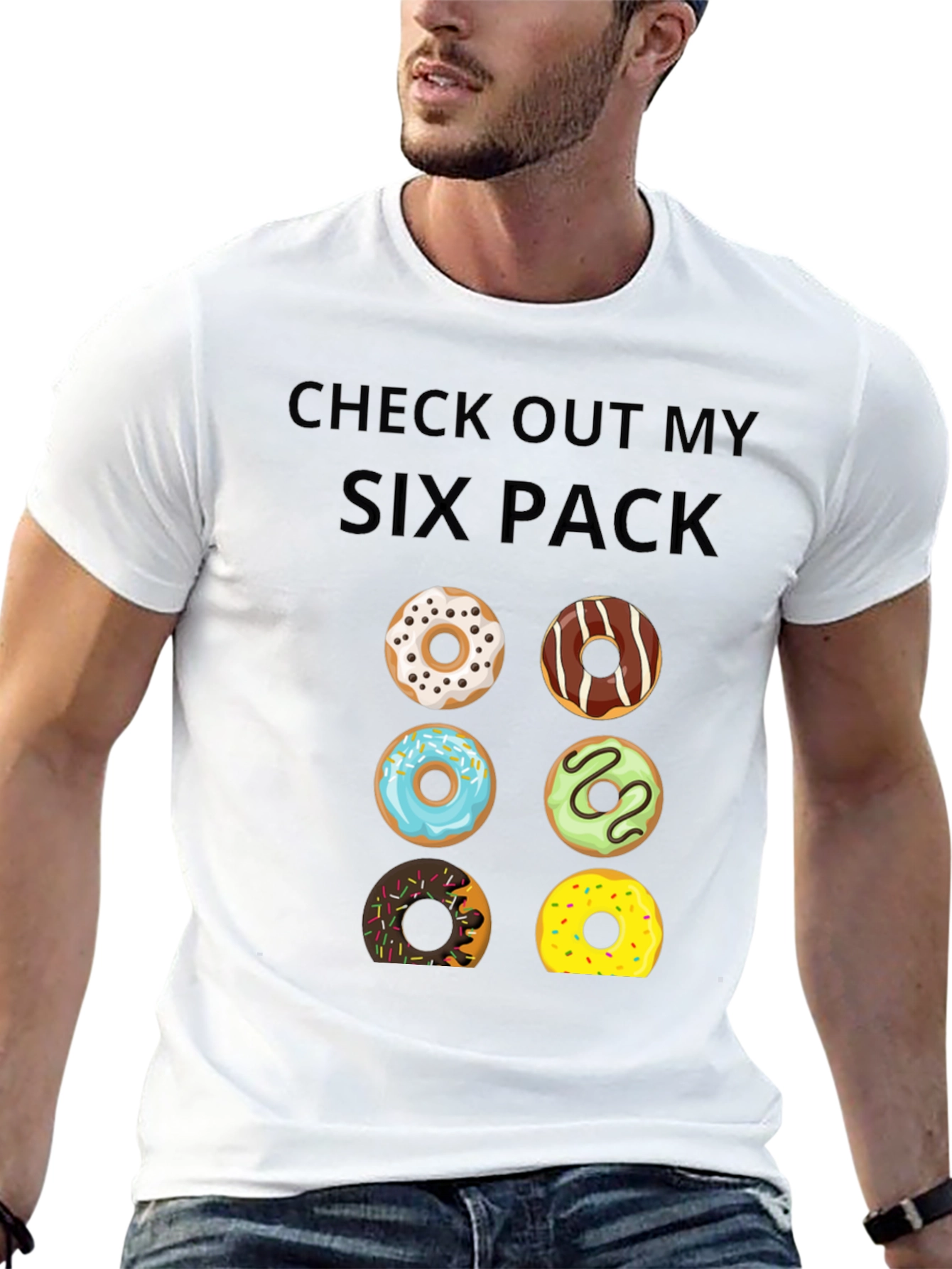 Funny Donut Six Pack T-Shirt
