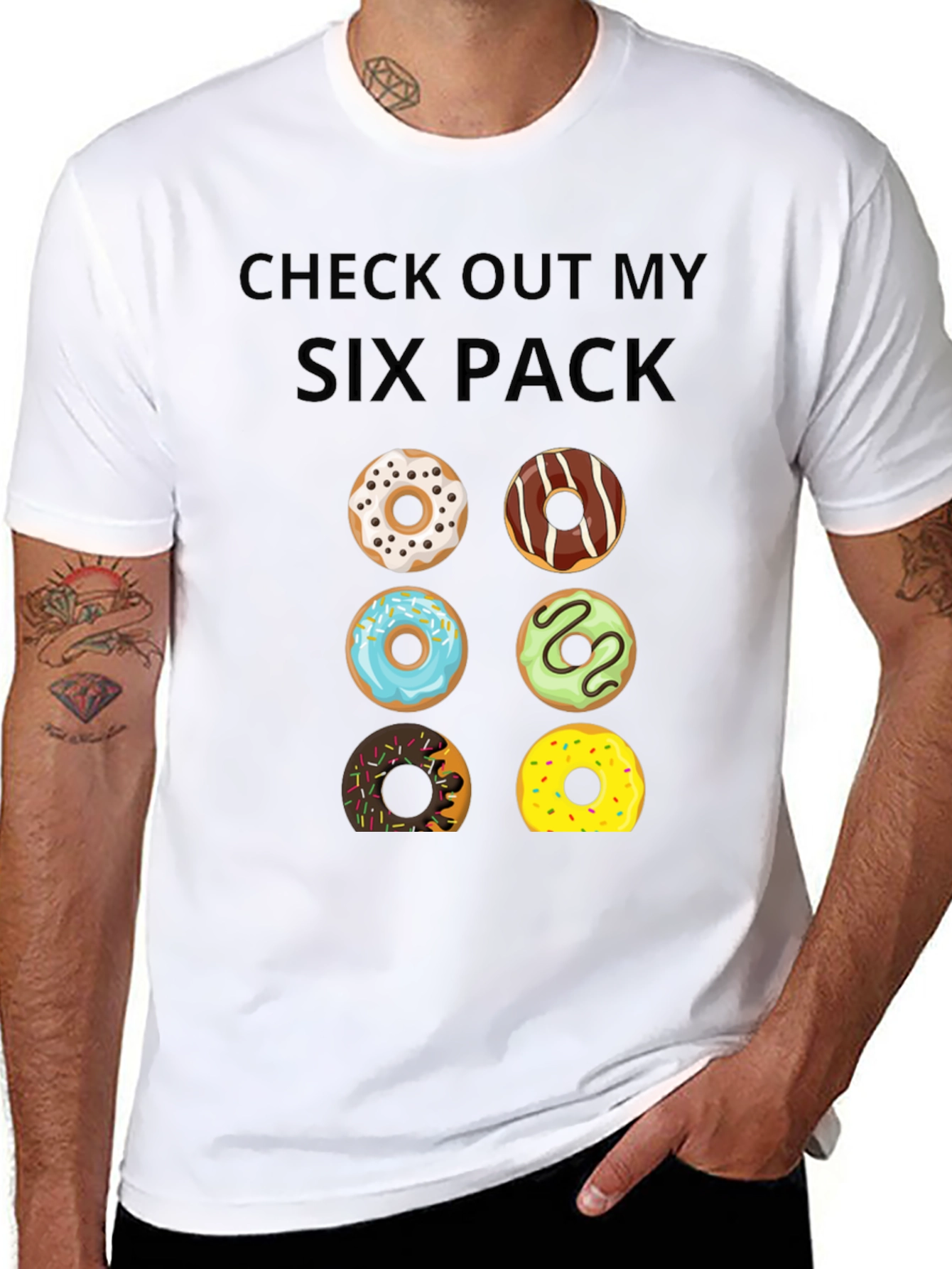 Funny Donut Six Pack T-Shirt