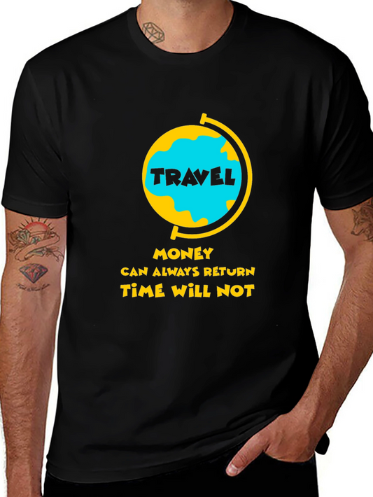 Travel Globe Graphic Tee - Time Will Not