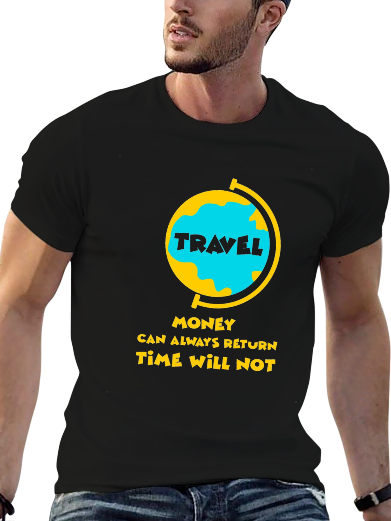 Travel Globe Graphic Tee - Time Will Not