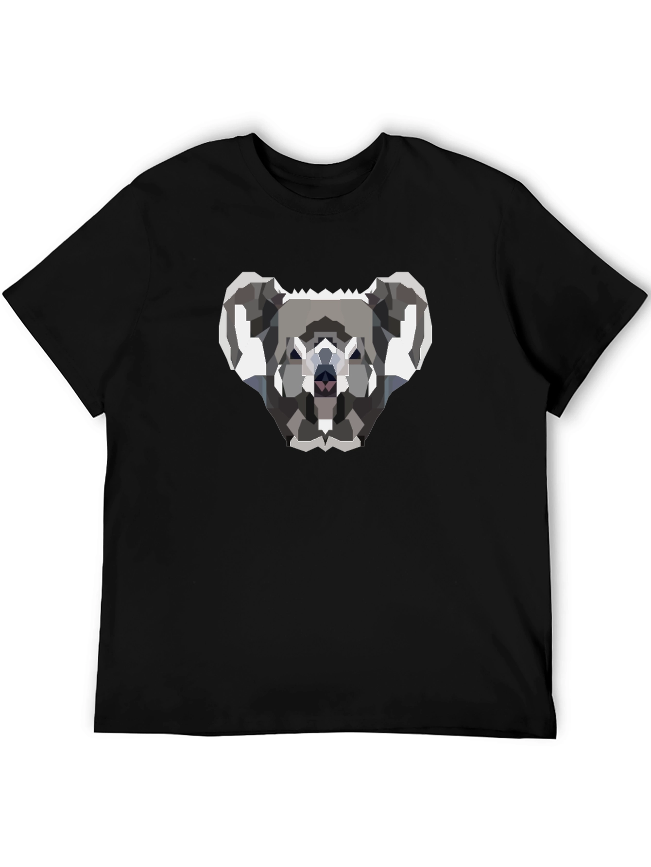 Geometric Koala Graphic T-Shirt - Black