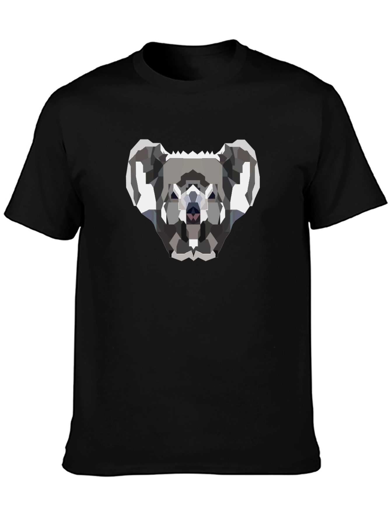 Geometric Koala Graphic T-Shirt - Black