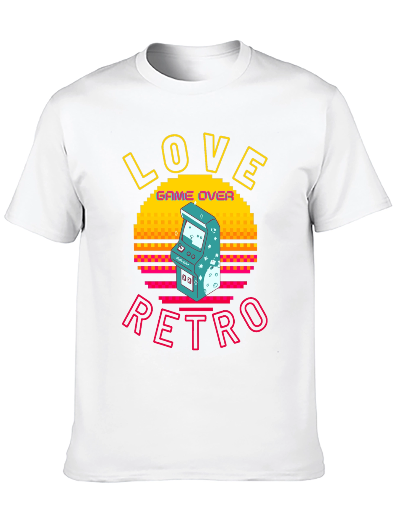 Love Retro Game Over Graphic Tee - Black