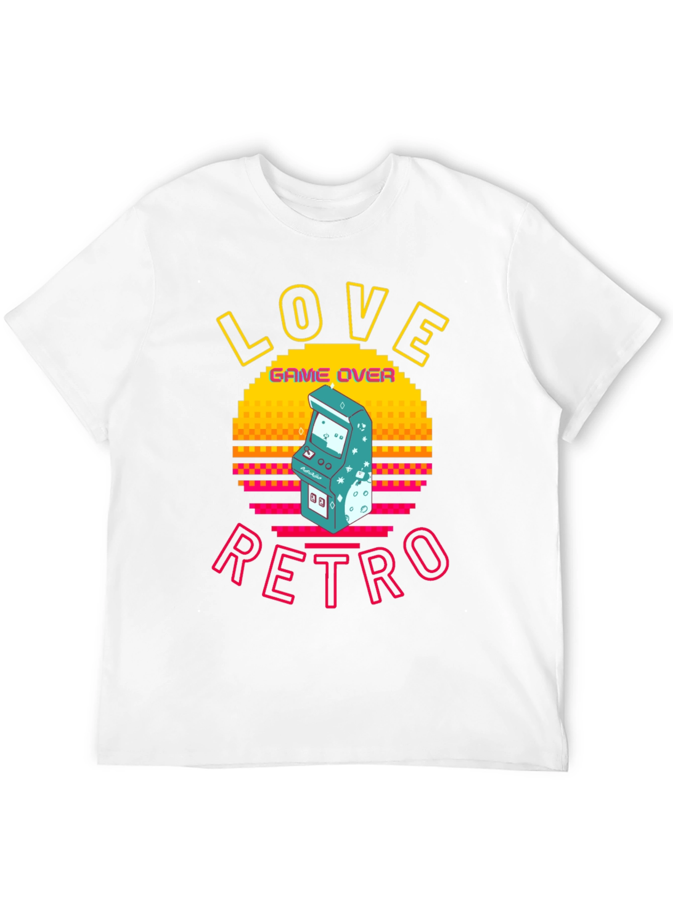 Love Retro Game Over Graphic Tee - Black