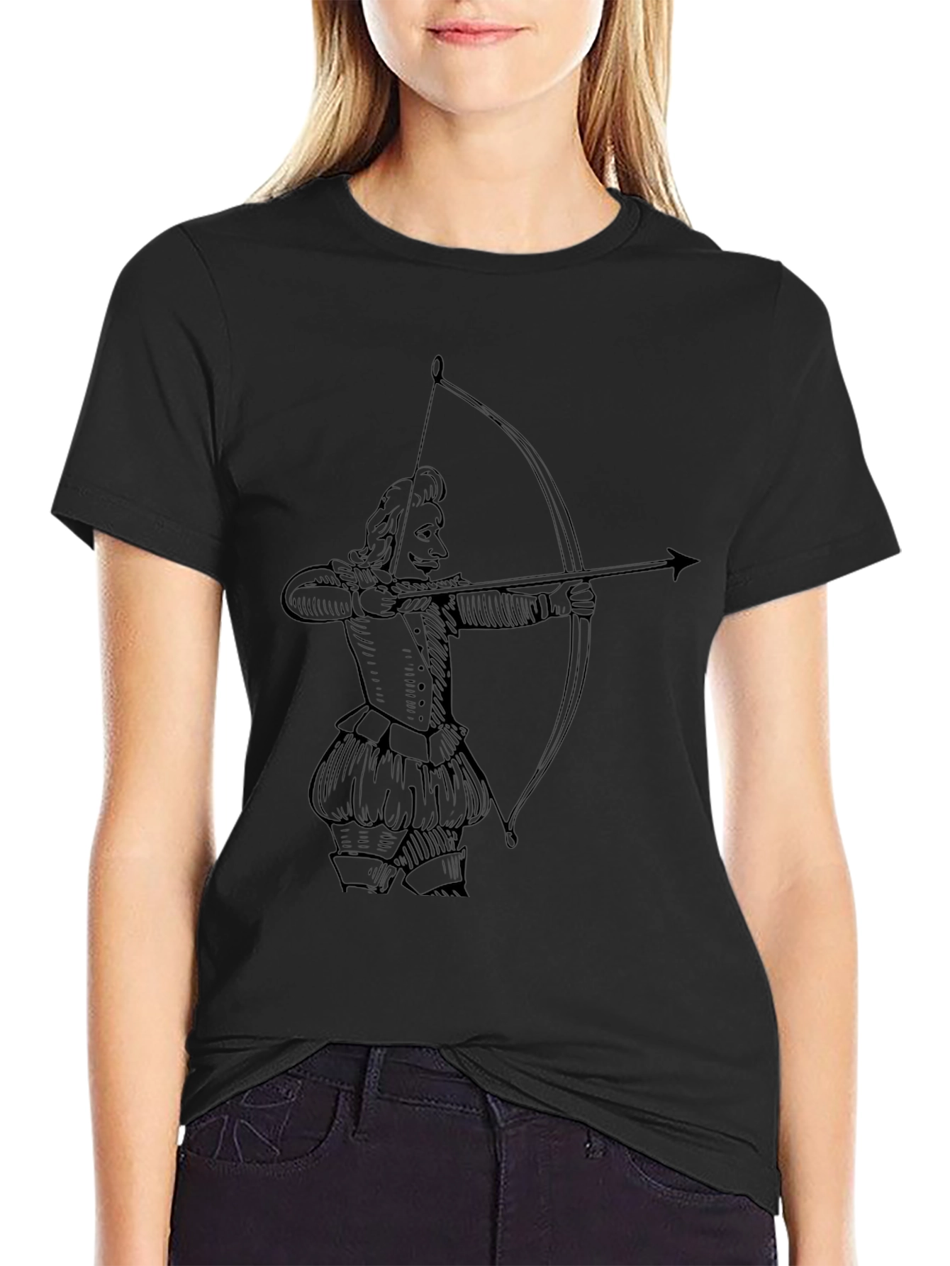 Archer Graphic Tee - Black Cotton T-Shirt