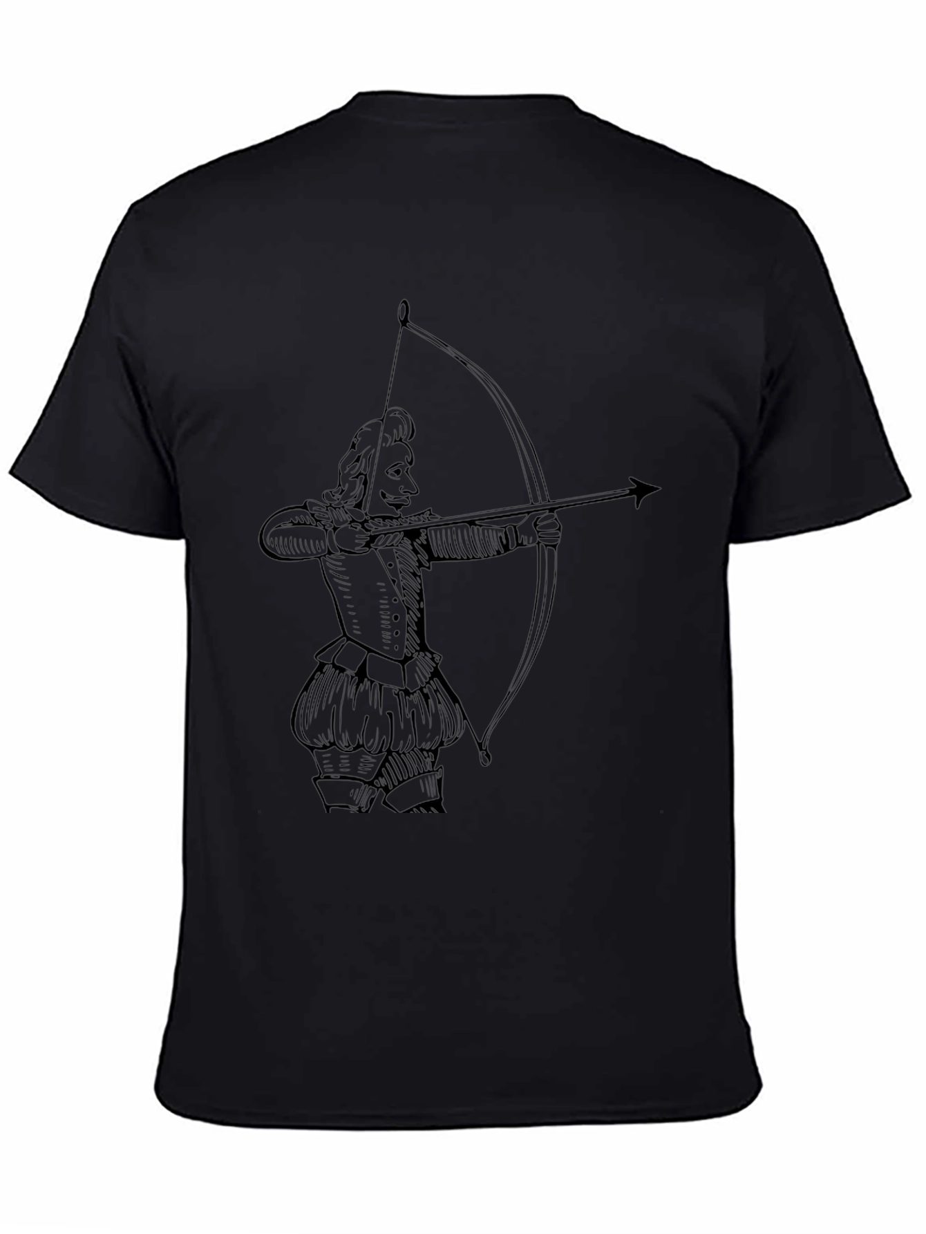 Archer Graphic Tee - Black Cotton T-Shirt