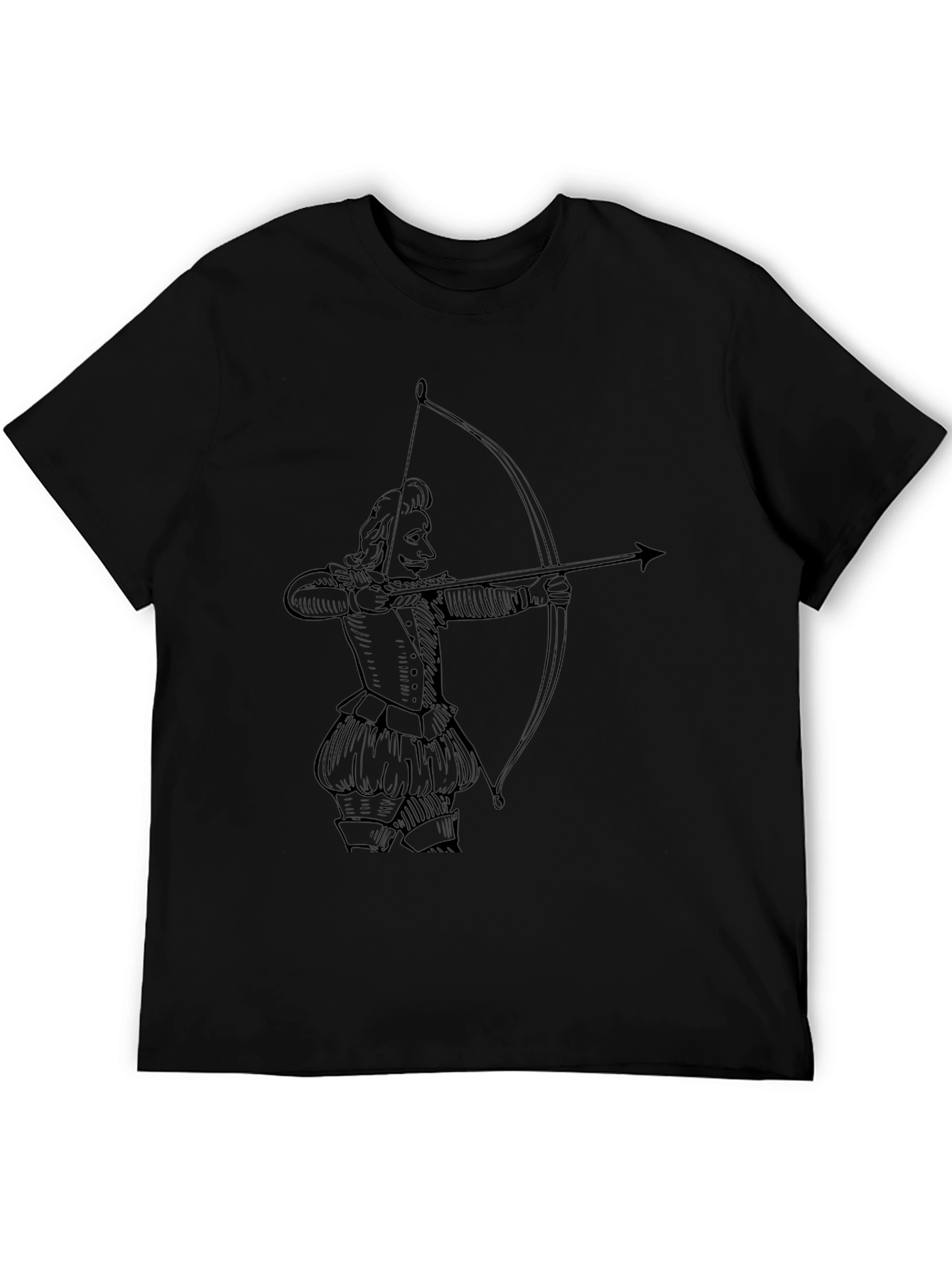 Archer Graphic Tee - Black Cotton T-Shirt