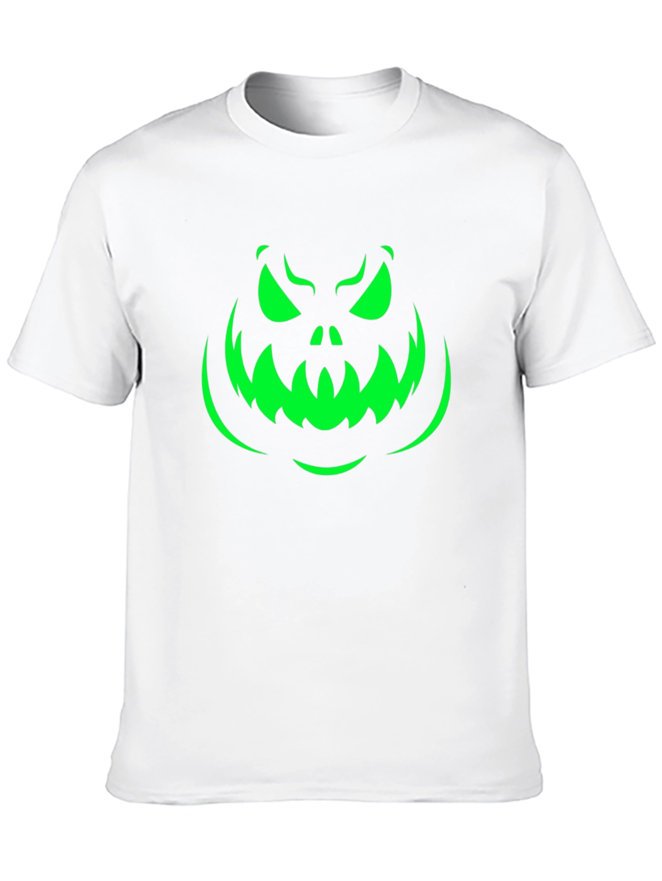 Spooky Pumpkin Face Halloween T-Shirt - Black