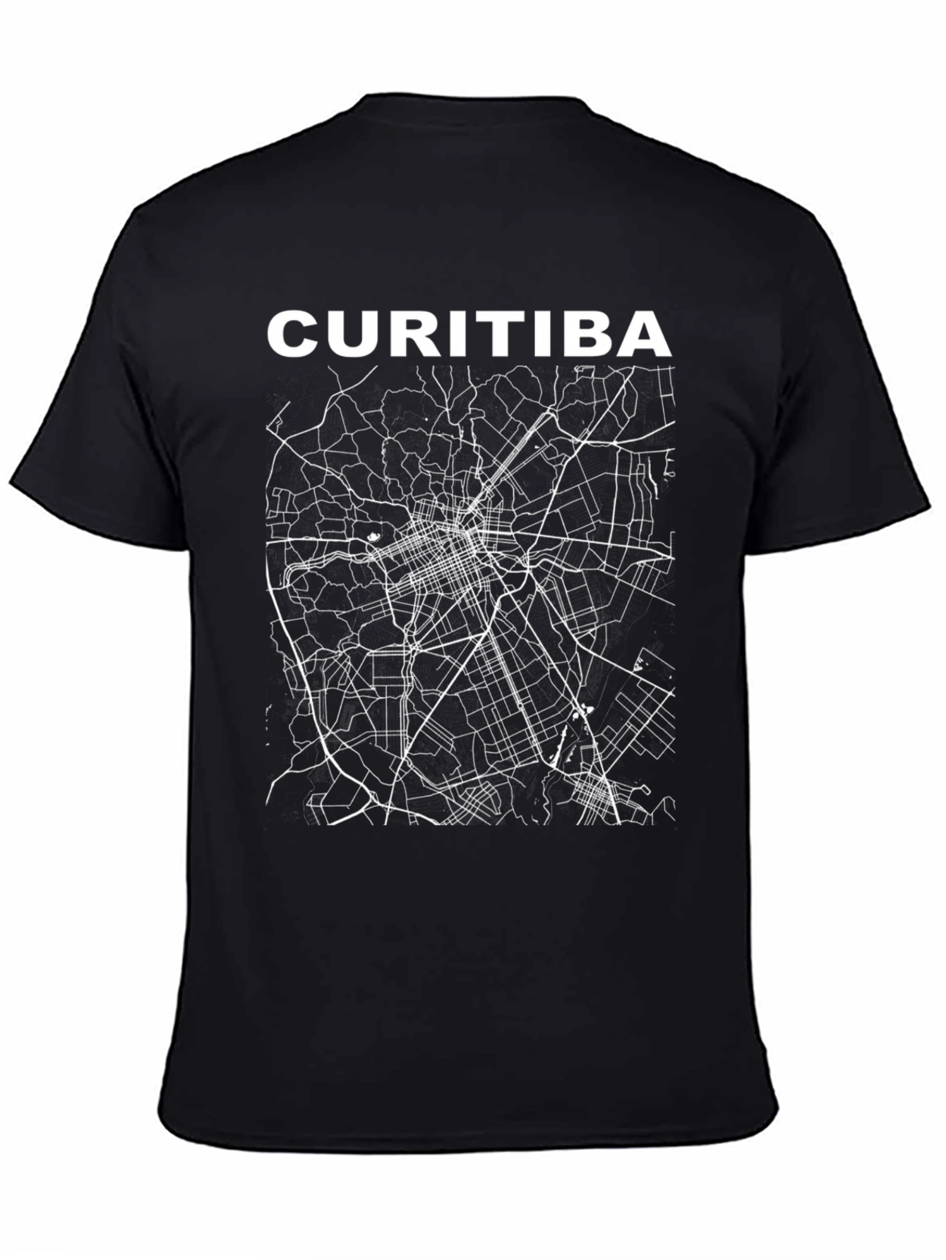 Curitiba Map Tee - Black Graphic T-Shirt