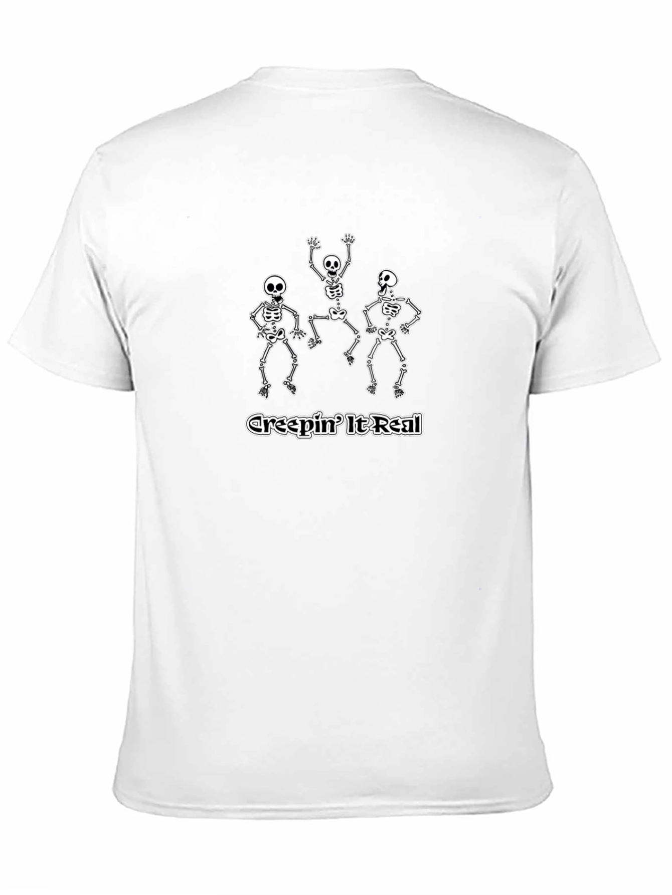 Creepin It Real Halloween Skeleton Graphic T-Shirt