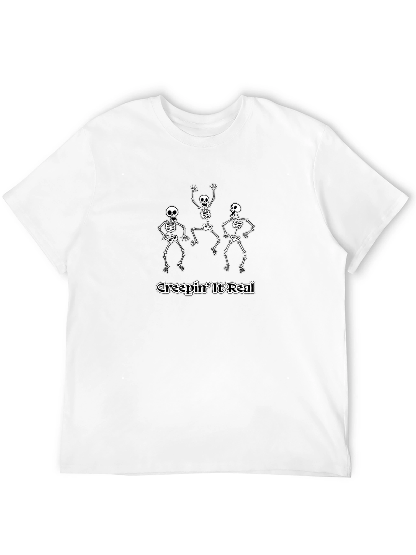 Creepin It Real Halloween Skeleton Graphic T-Shirt