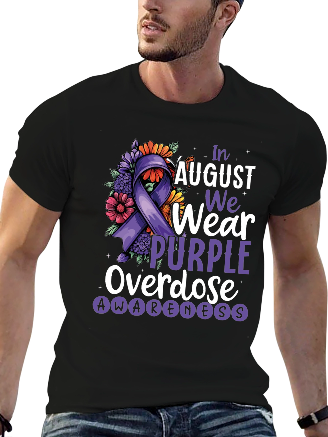 In August We Wear Purple Overdose Awareness T-Shirt