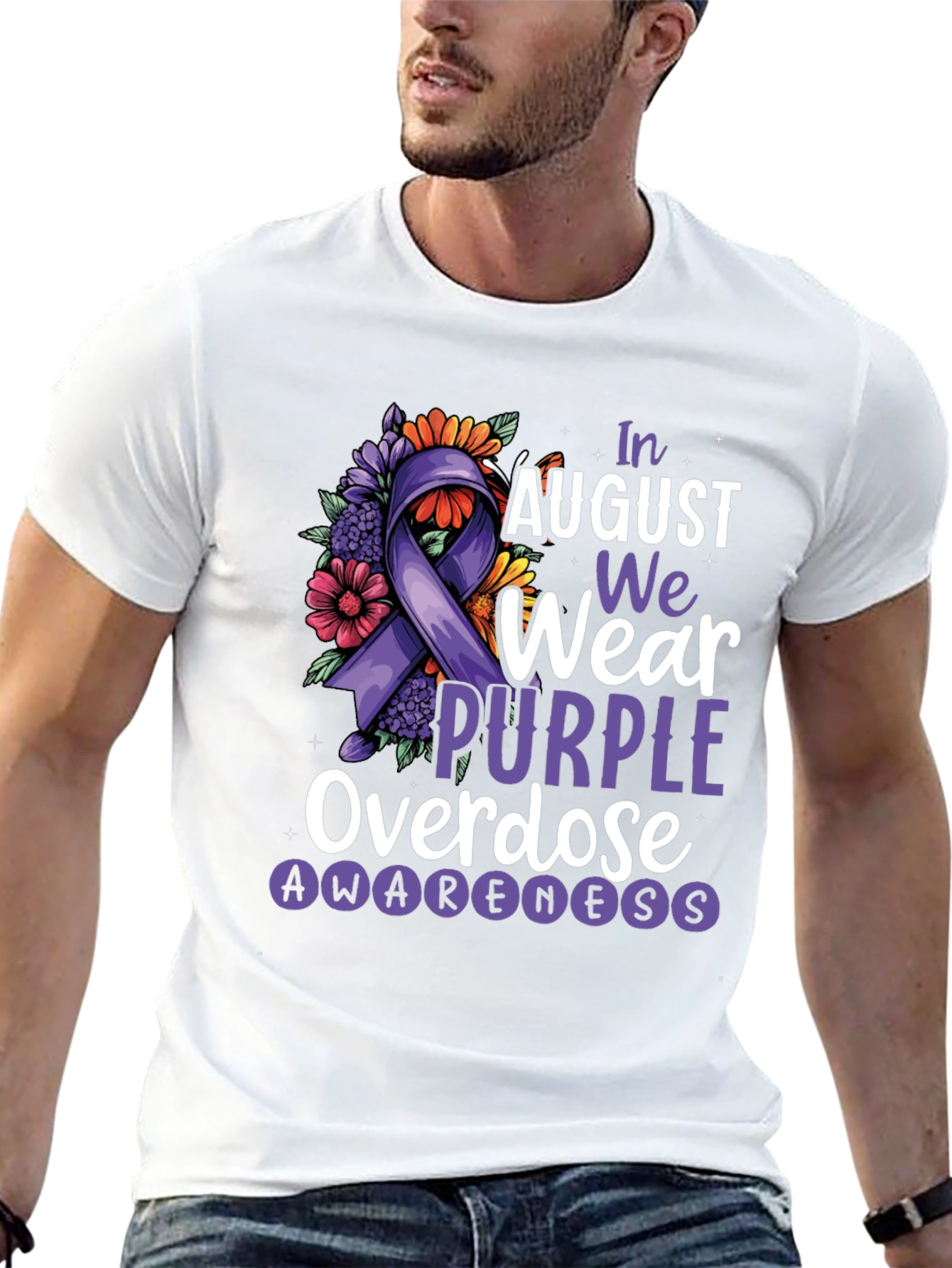 In August We Wear Purple Overdose Awareness T-Shirt