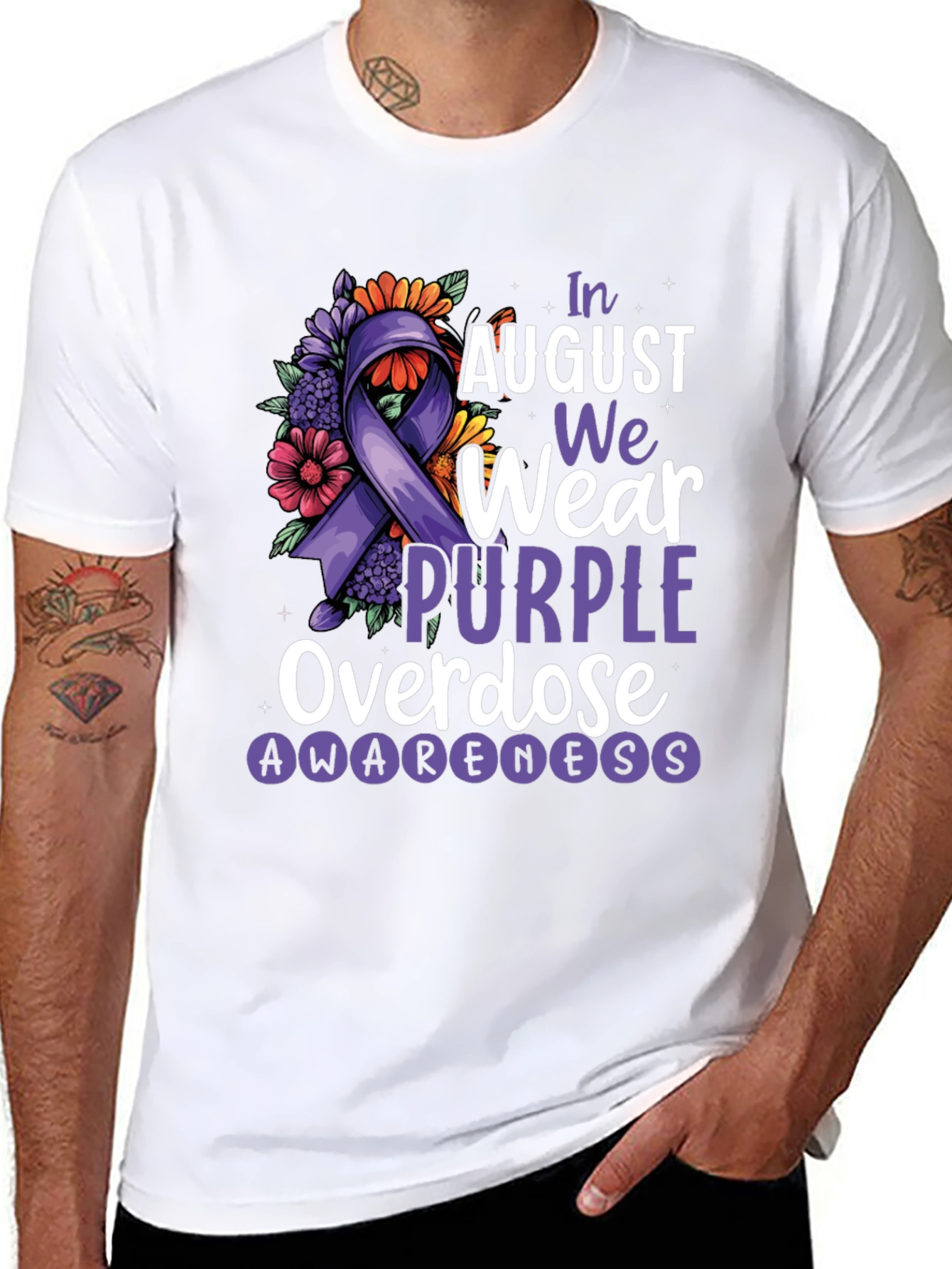 In August We Wear Purple Overdose Awareness T-Shirt