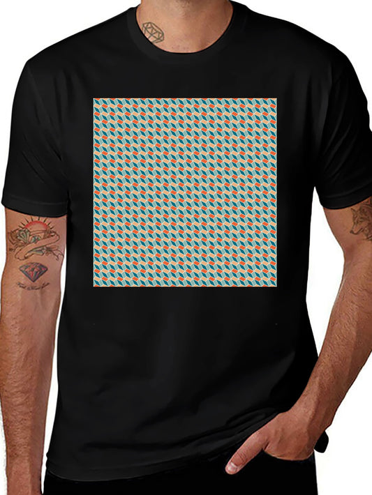 Geometric Illusion Tee - Modern Pattern Black T-Shirt