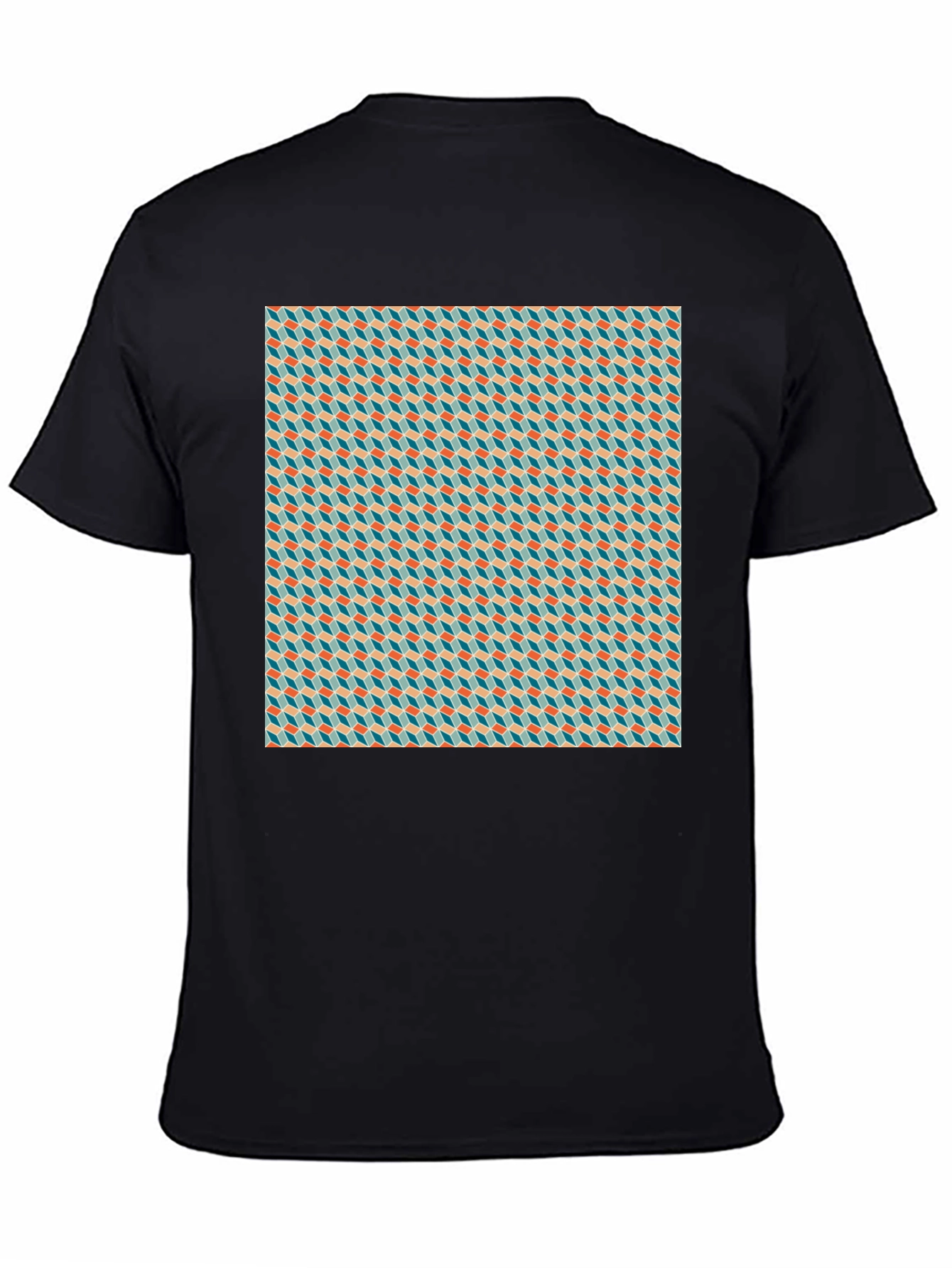 Geometric Illusion Tee - Modern Pattern Black T-Shirt