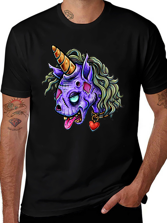 Zombie Unicorn Graphic Tee - Mens Black T-Shirt