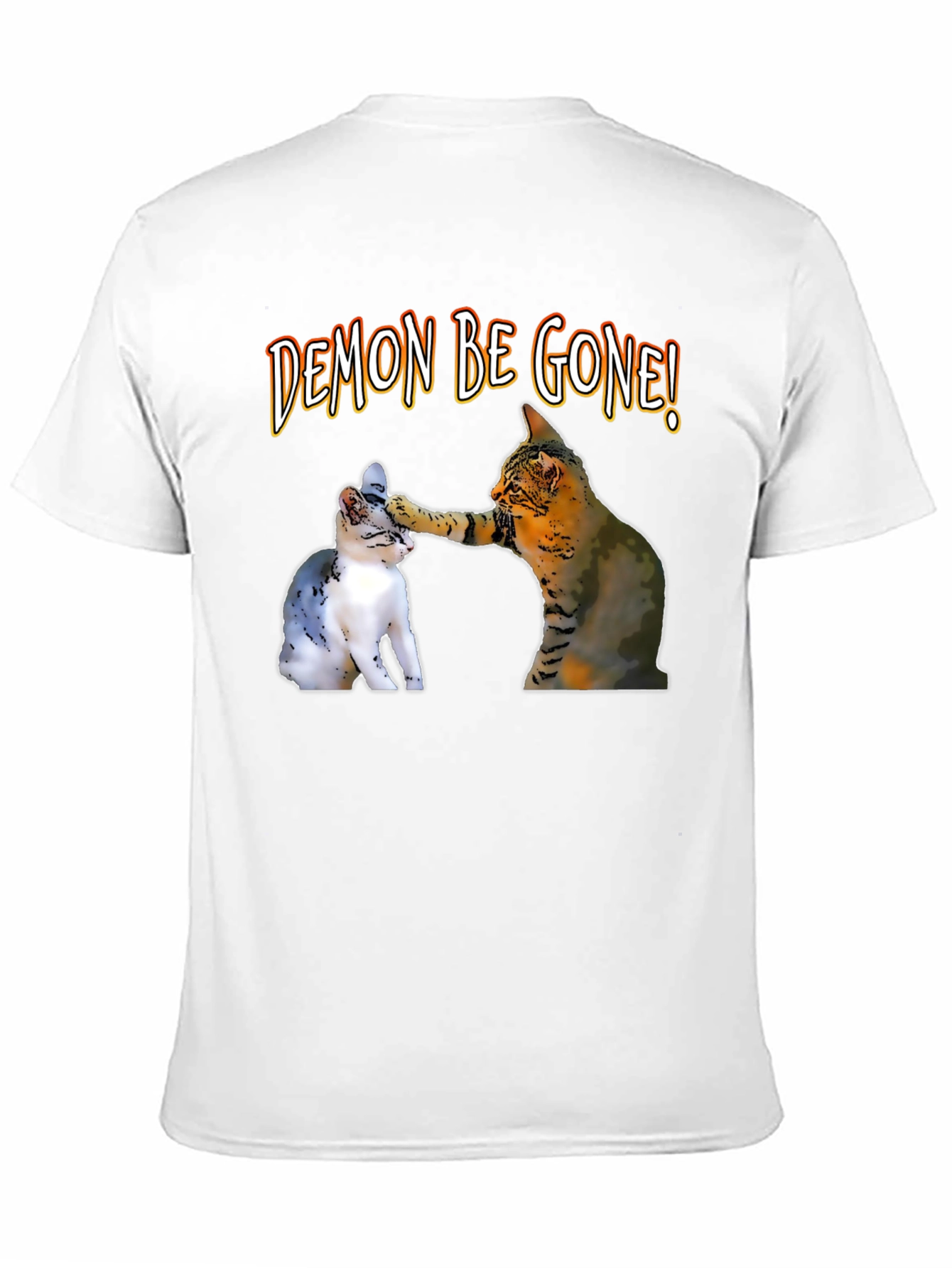Demon Be Gone! Cat T-Shirt - Funny Graphic Tee