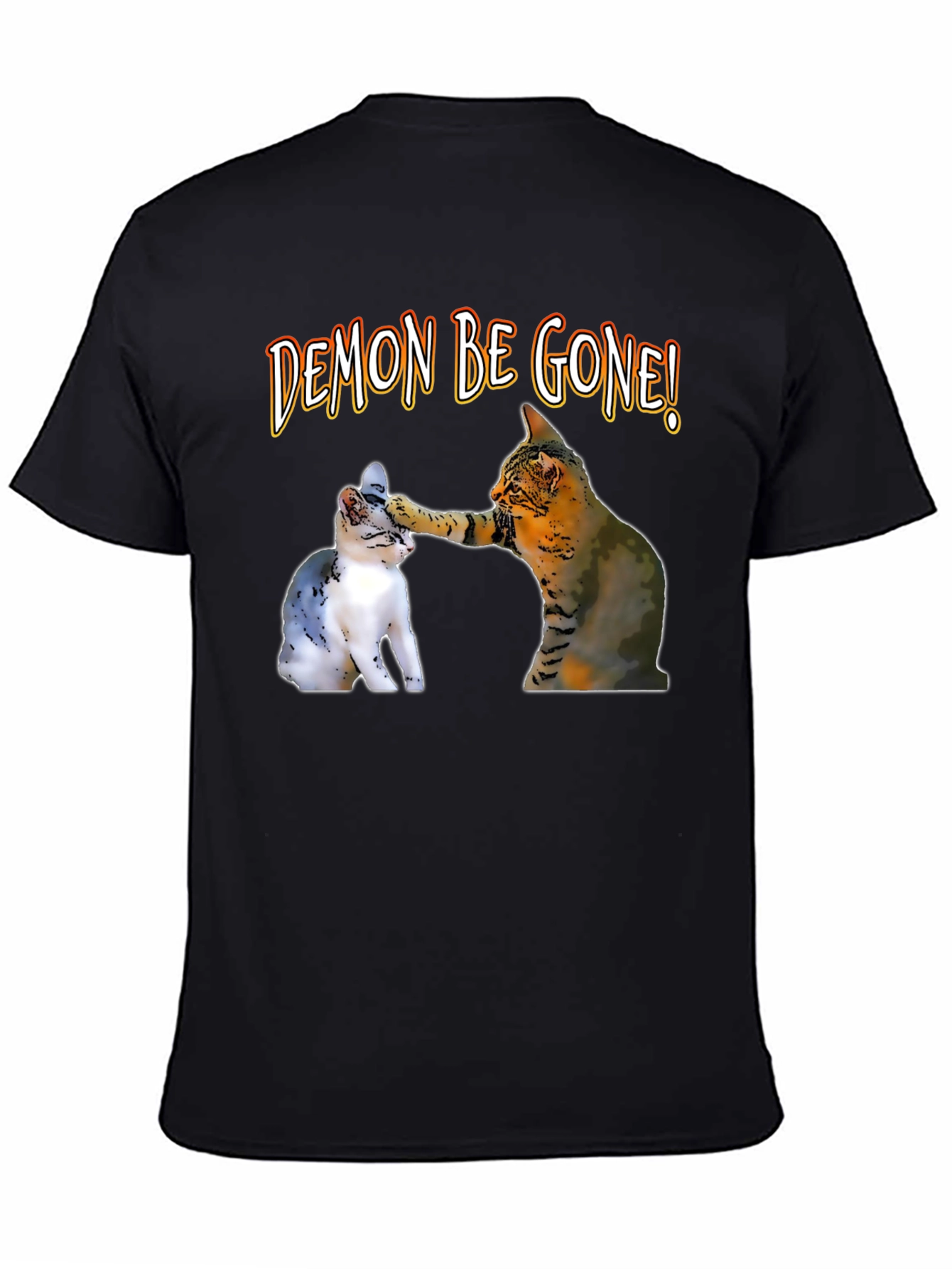 Demon Be Gone! Cat T-Shirt - Funny Graphic Tee