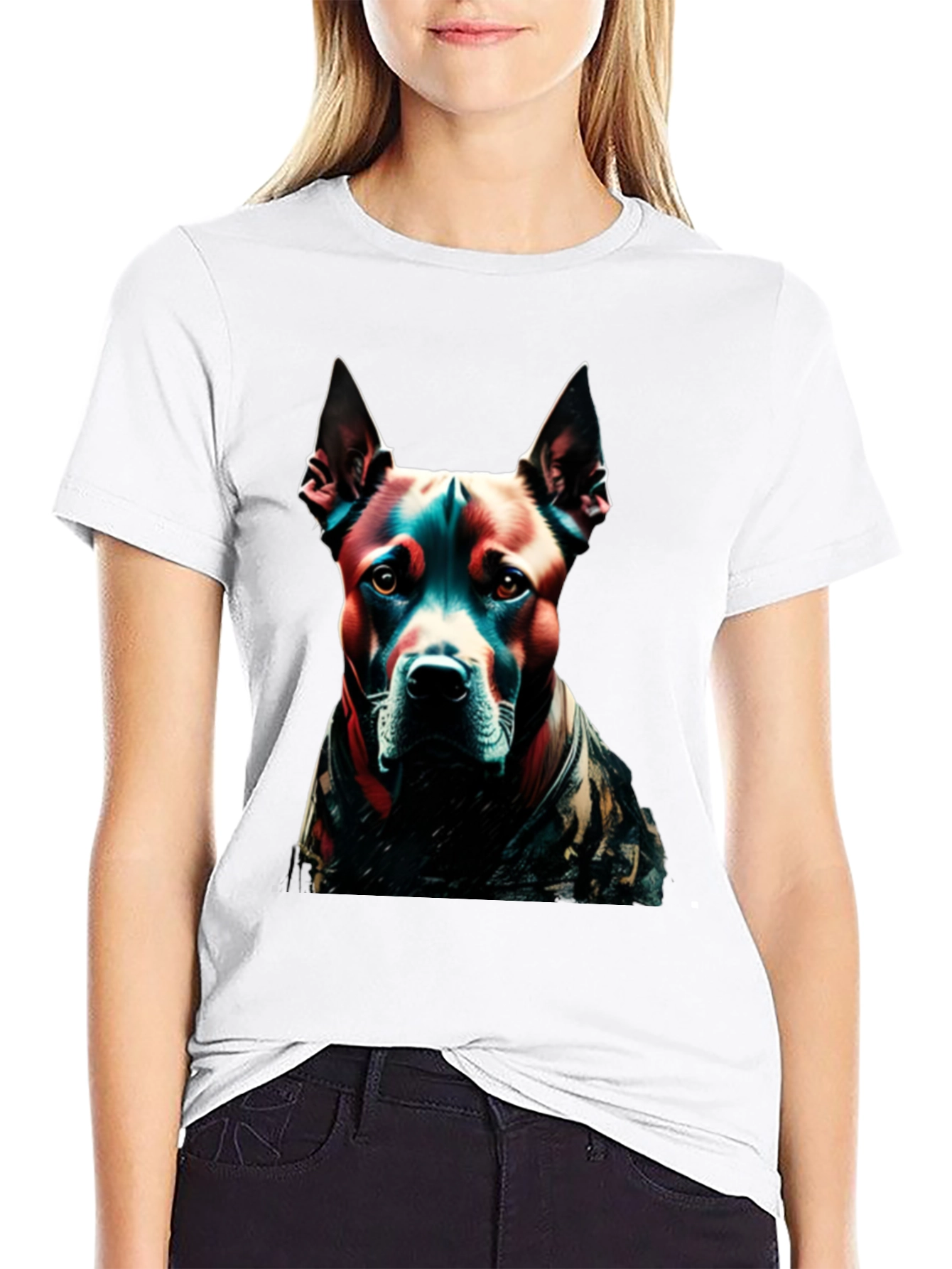Cool Dog Graphic Tee - Black Cotton Blend