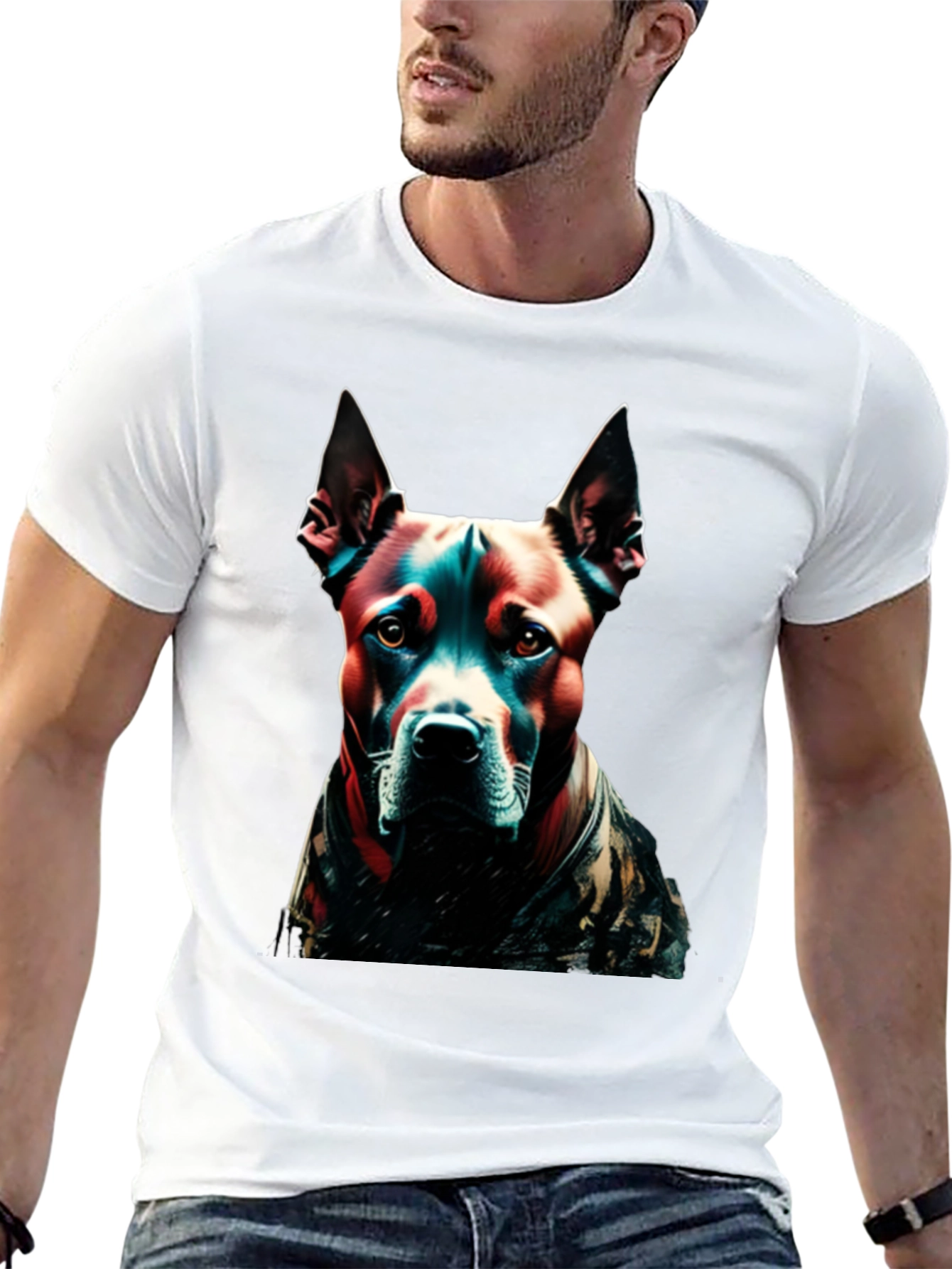 Cool Dog Graphic Tee - Black Cotton Blend