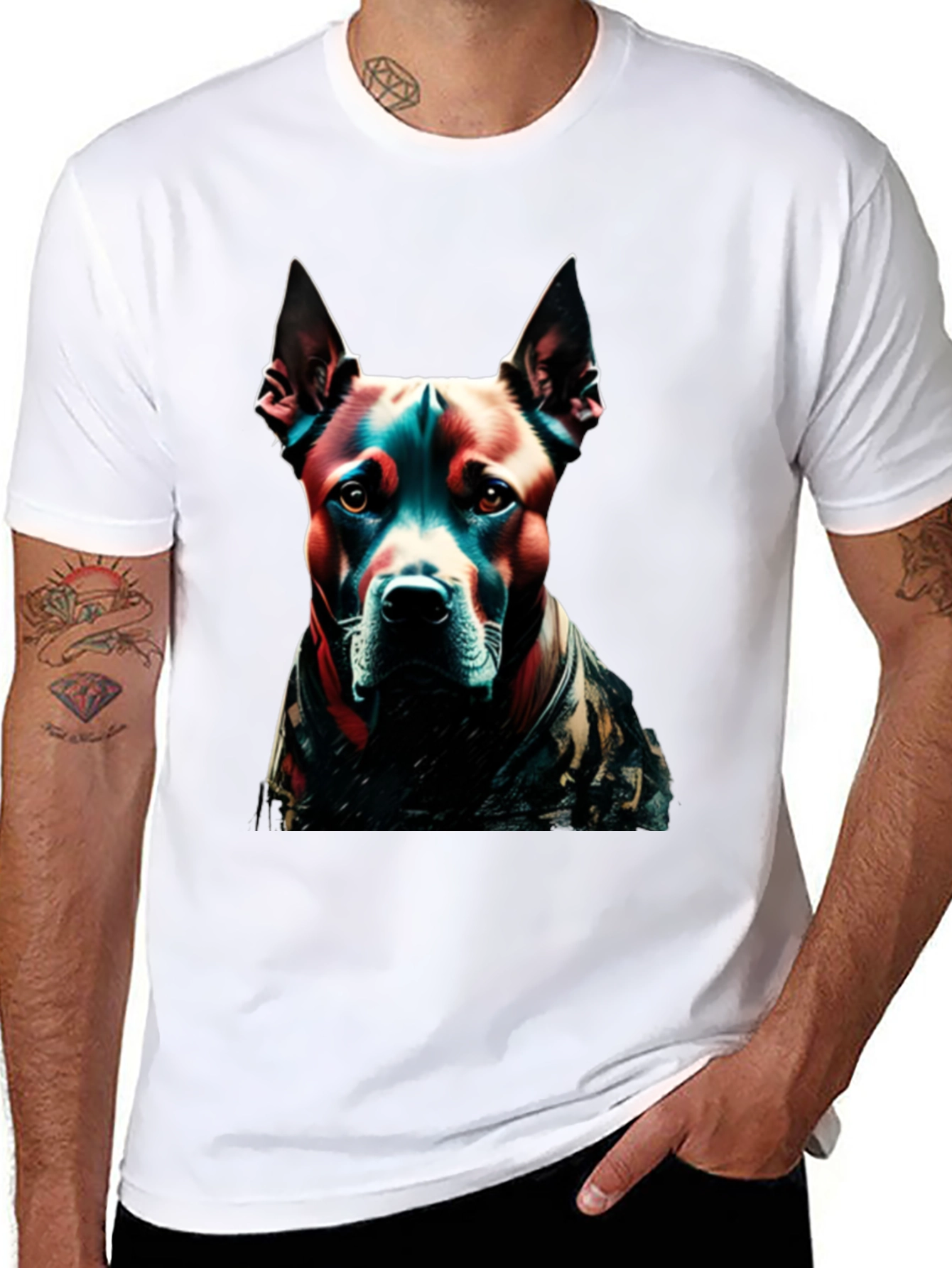 Cool Dog Graphic Tee - Black Cotton Blend