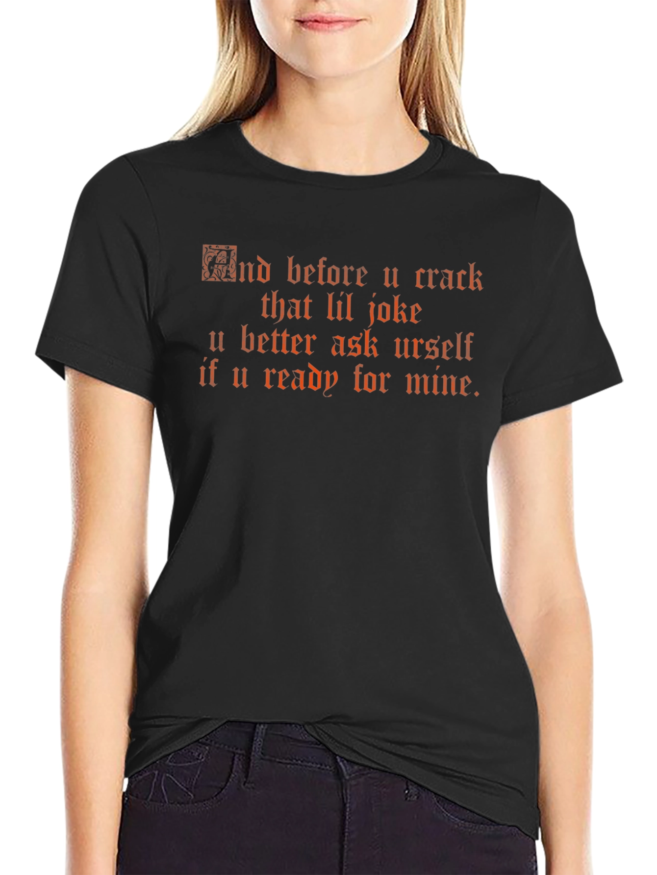 Edgy Graphic Tee - Crack That Lil Joke Black