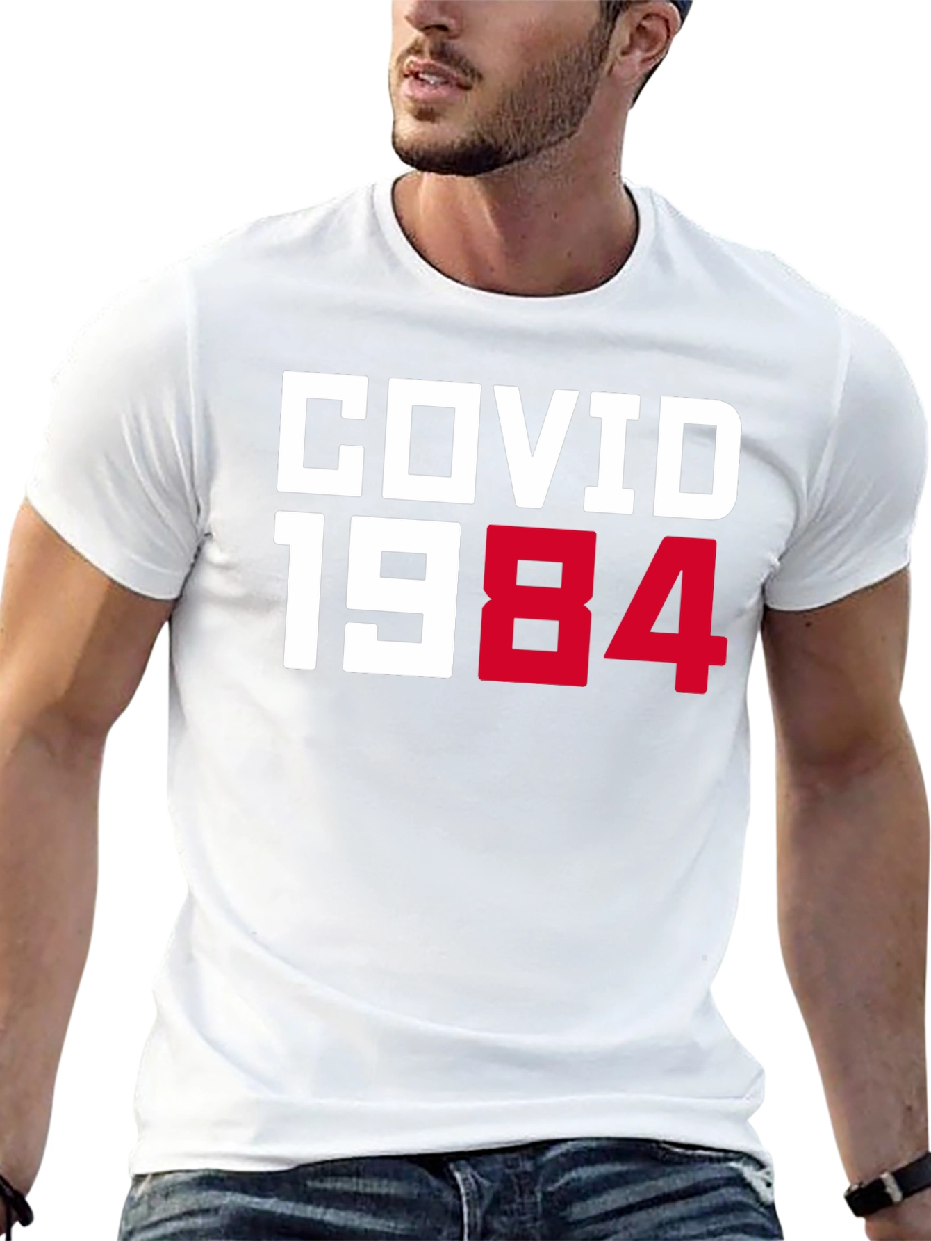 COVID 1984 Black T-Shirt - Novelty Graphic Tee