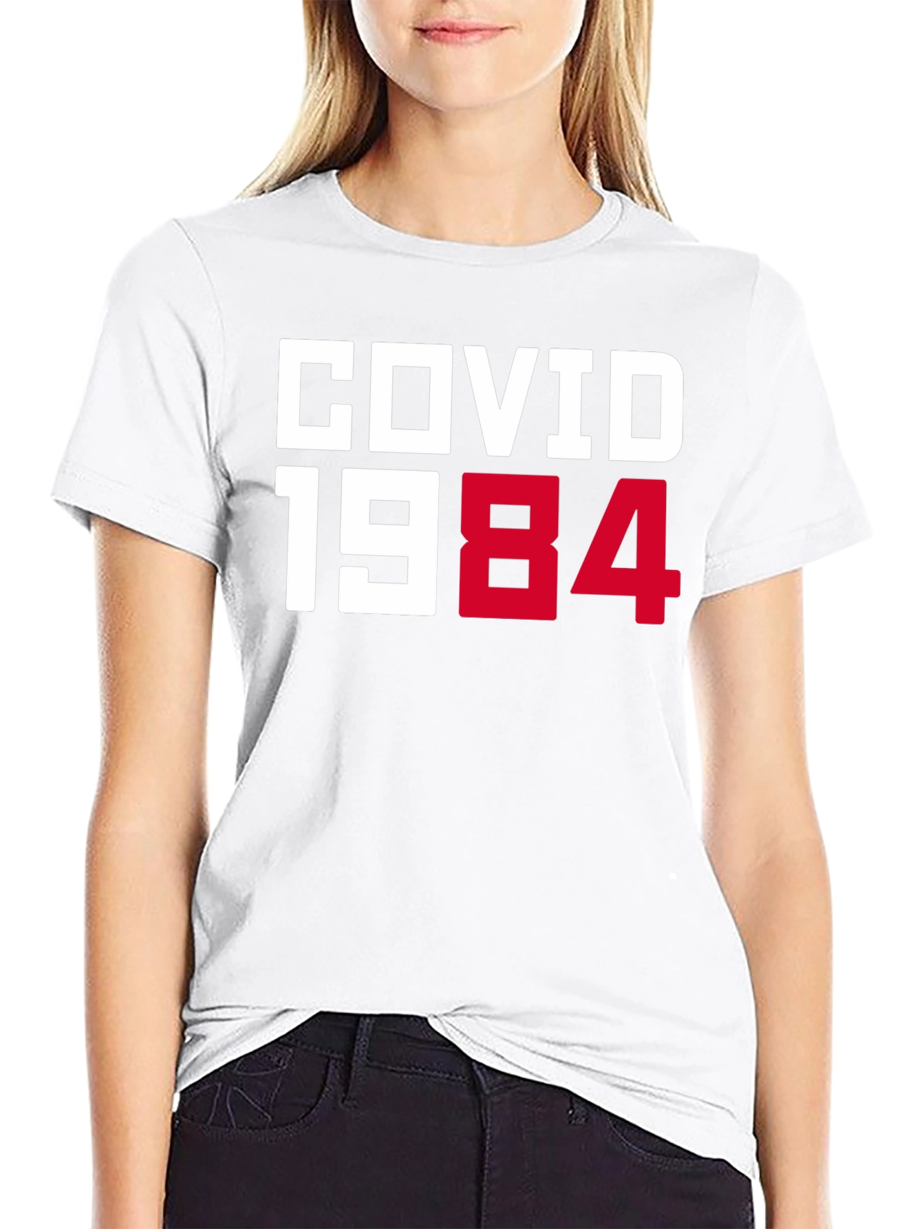 COVID 1984 Black T-Shirt - Novelty Graphic Tee