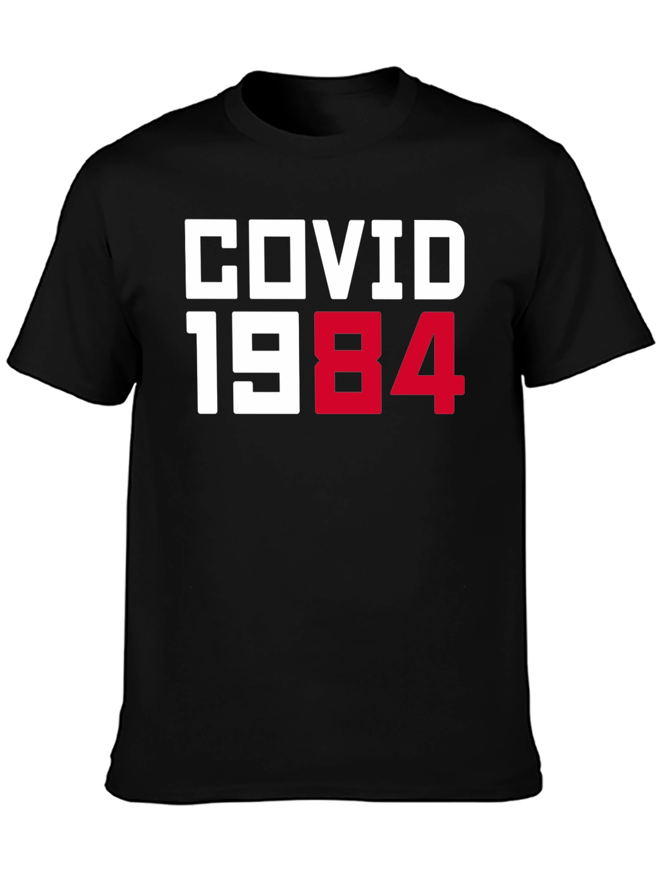 COVID 1984 Black T-Shirt - Novelty Graphic Tee