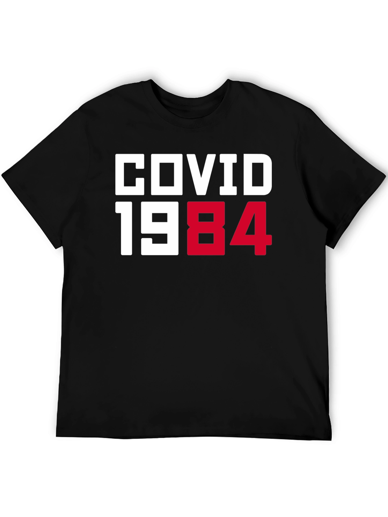COVID 1984 Black T-Shirt - Novelty Graphic Tee