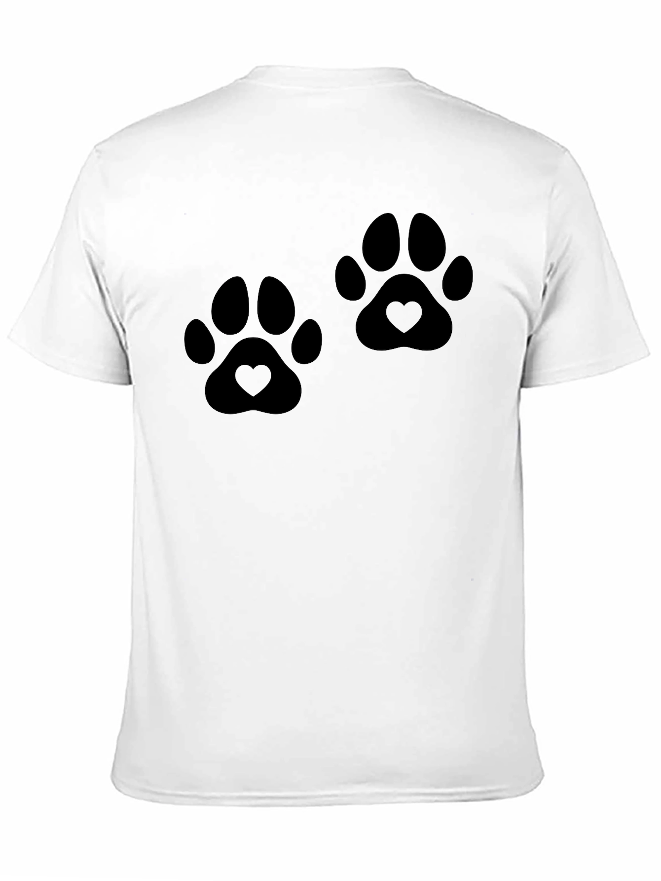 Heart Paw Print Graphic Black T-Shirt