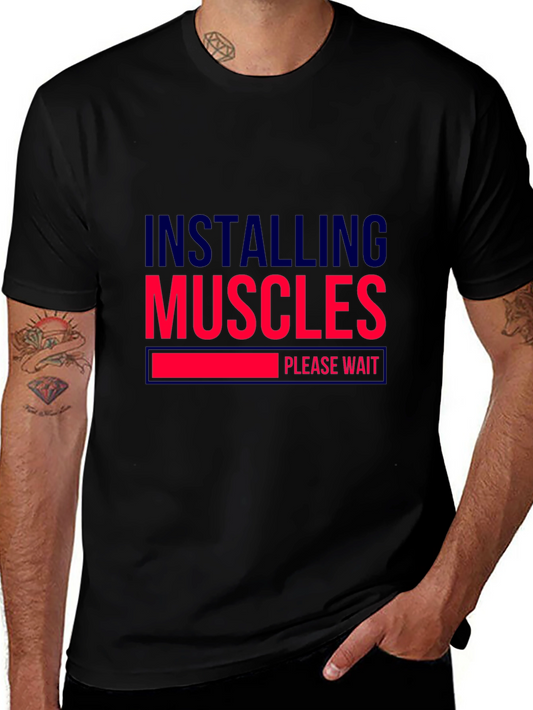 Installing Muscles Black Graphic Tee