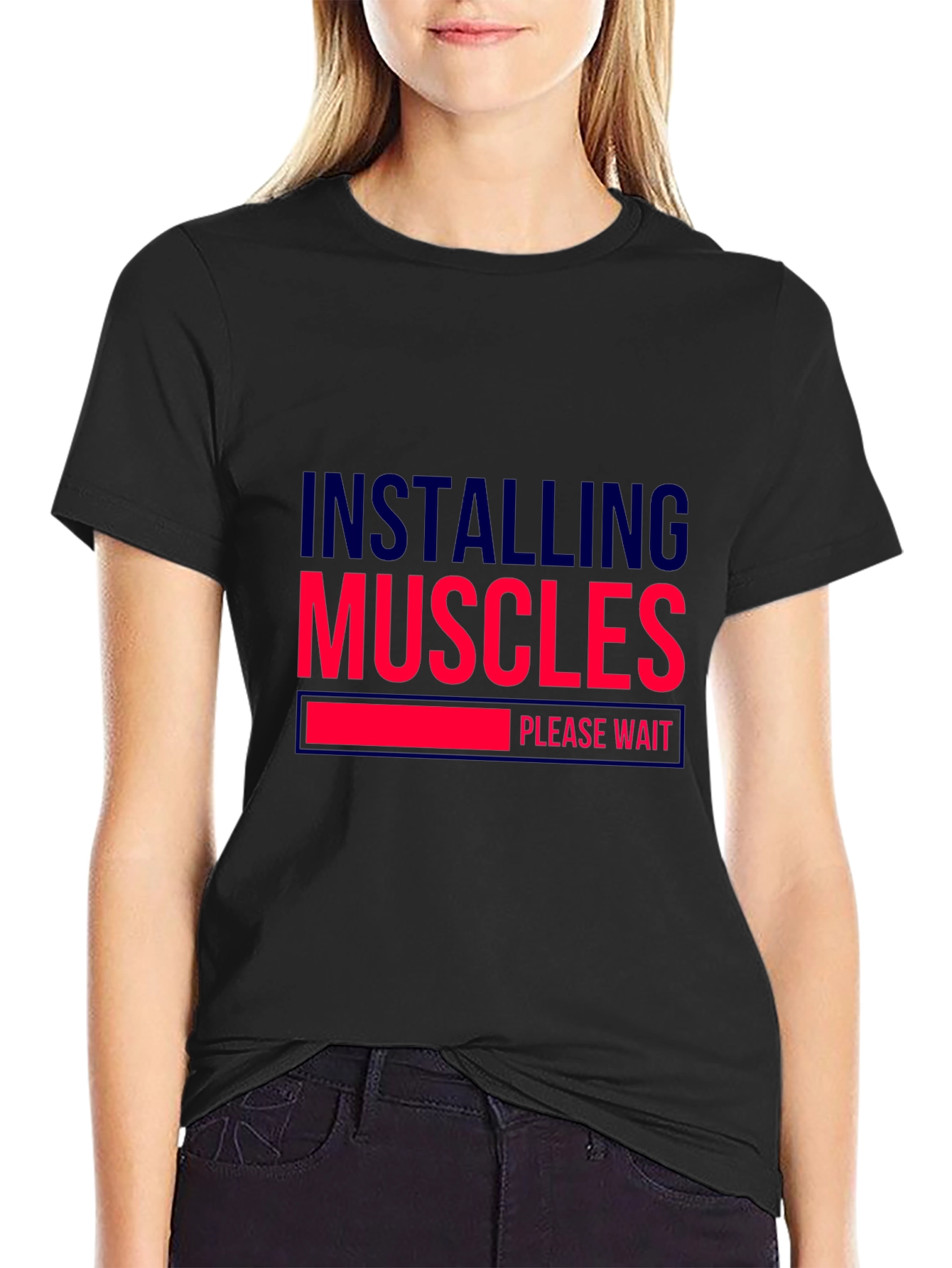 Installing Muscles Black Graphic Tee
