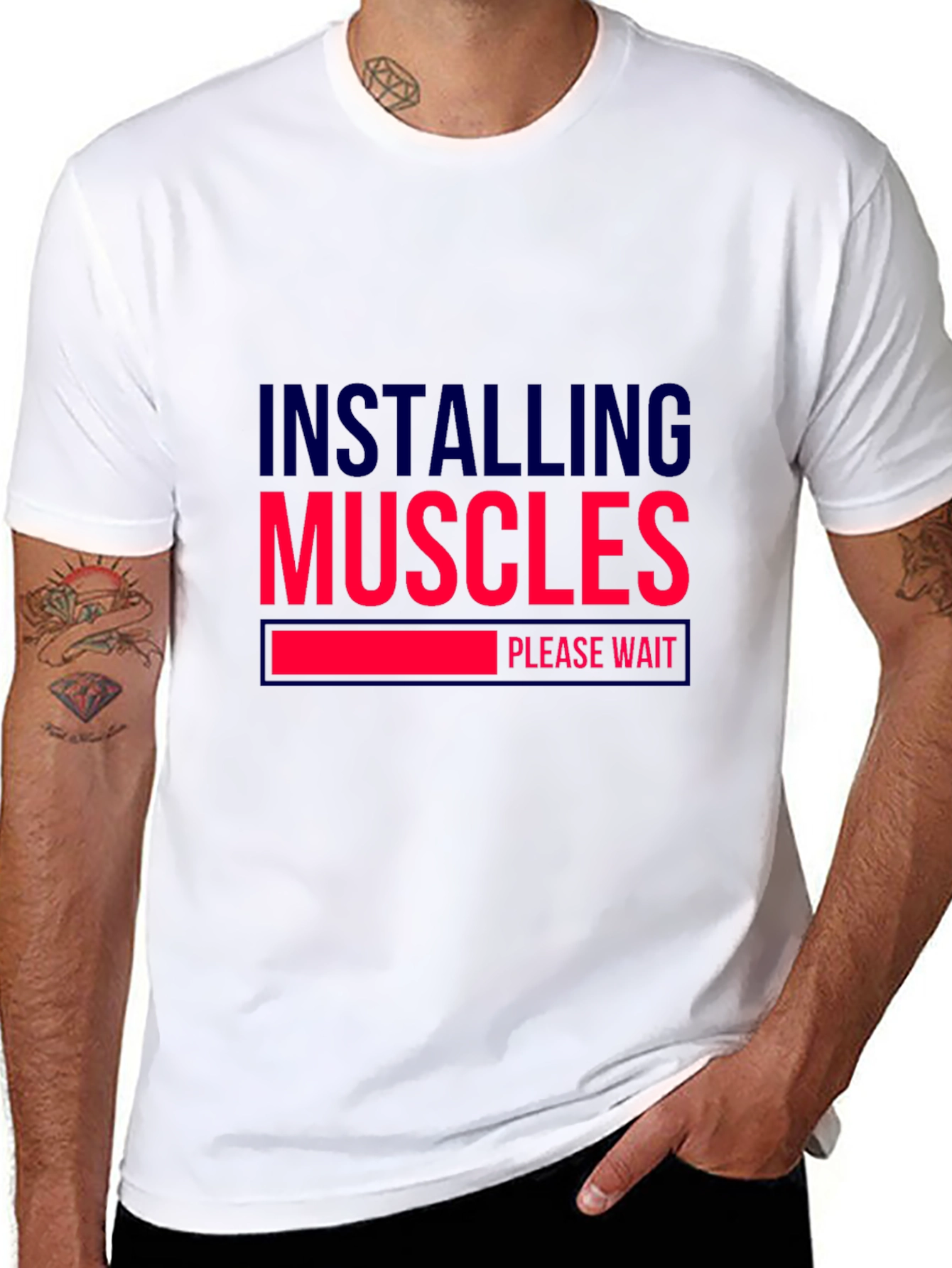 Installing Muscles Black Graphic Tee