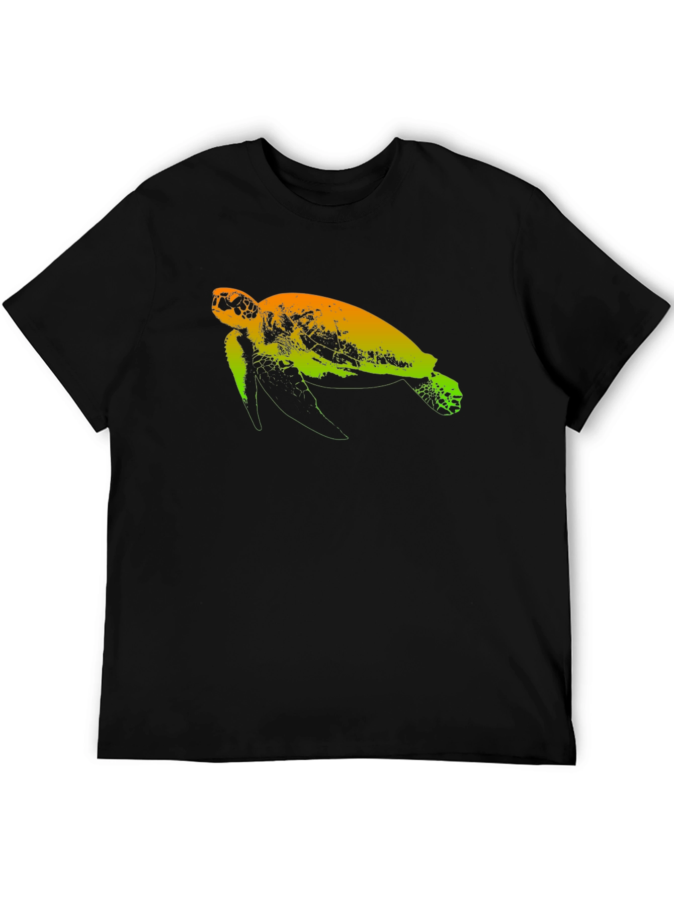 Sea Turtle Graphic Tee - Black Cotton T-Shirt