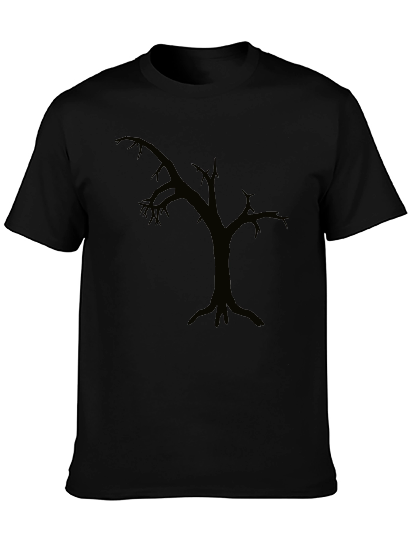 Silhouette Tree Graphic Tee - Modern Black T-Shirt