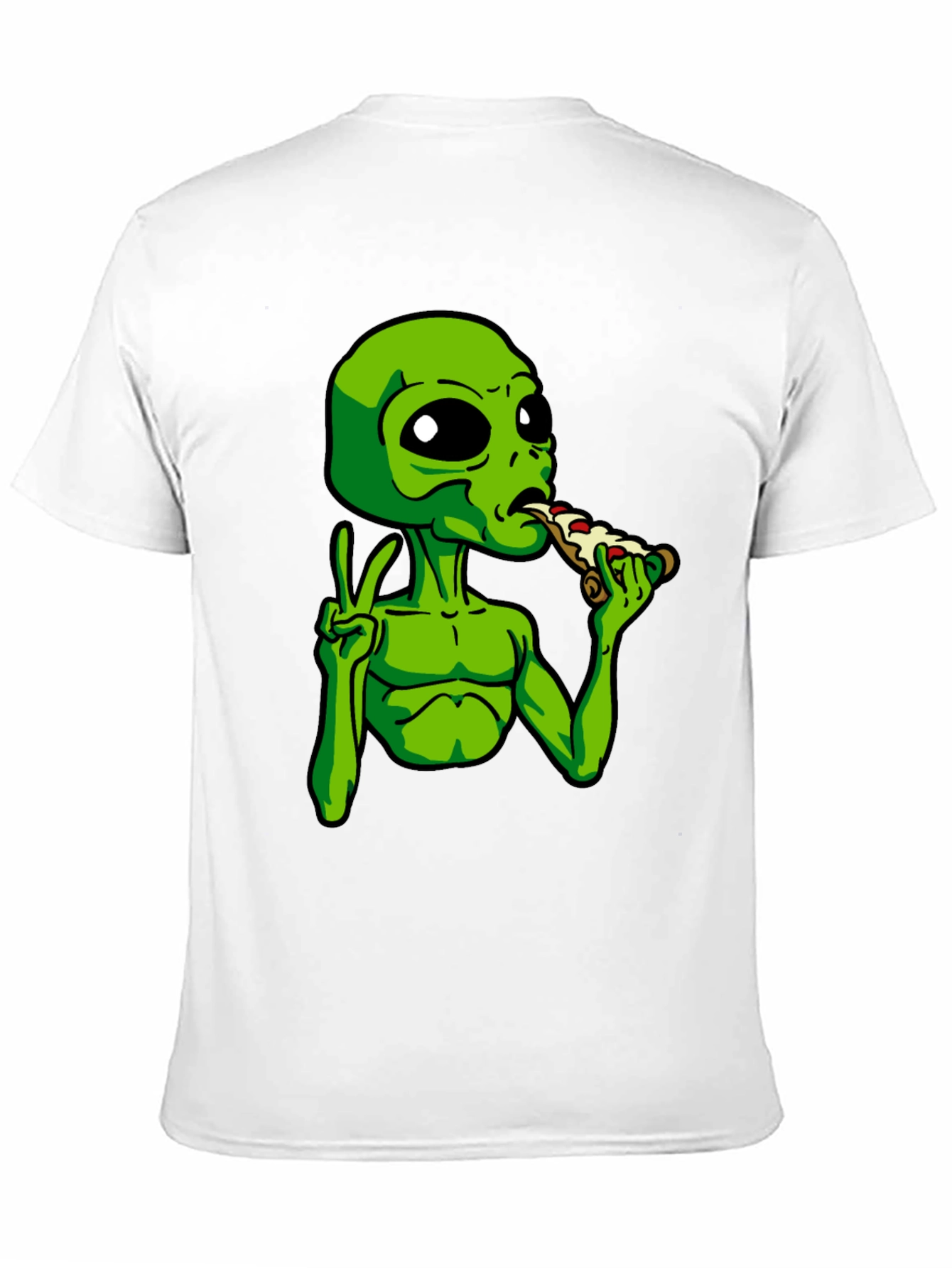 Alien Peace Pizza Graphic T-Shirt